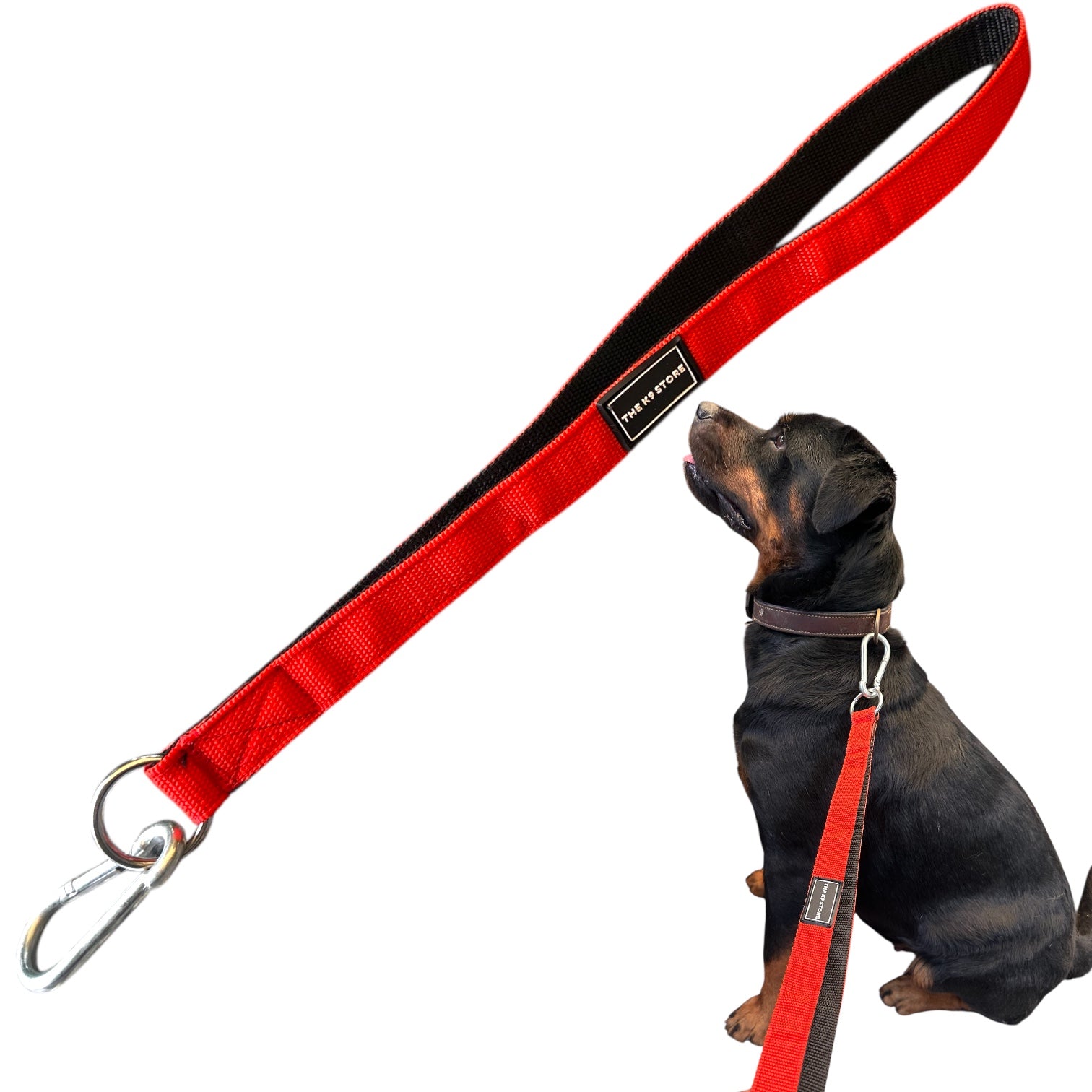 THE K9 STORE Short Handle Dog Leash 17 Inches | Heavy Duty PP Strap with Solid Metal Hook | Control Handle for Training, Walking, Strong Dogs | Short Traffic Lead for Medium & Large Breeds