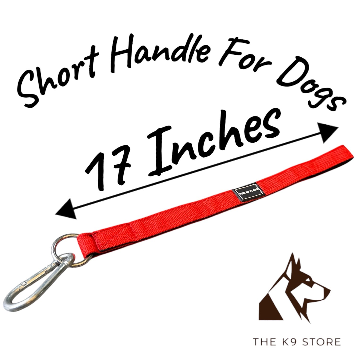The K9 Store 17-Inch Short Handle Dog Leash – Heavy Duty Nylon Leash with Brass Hooks