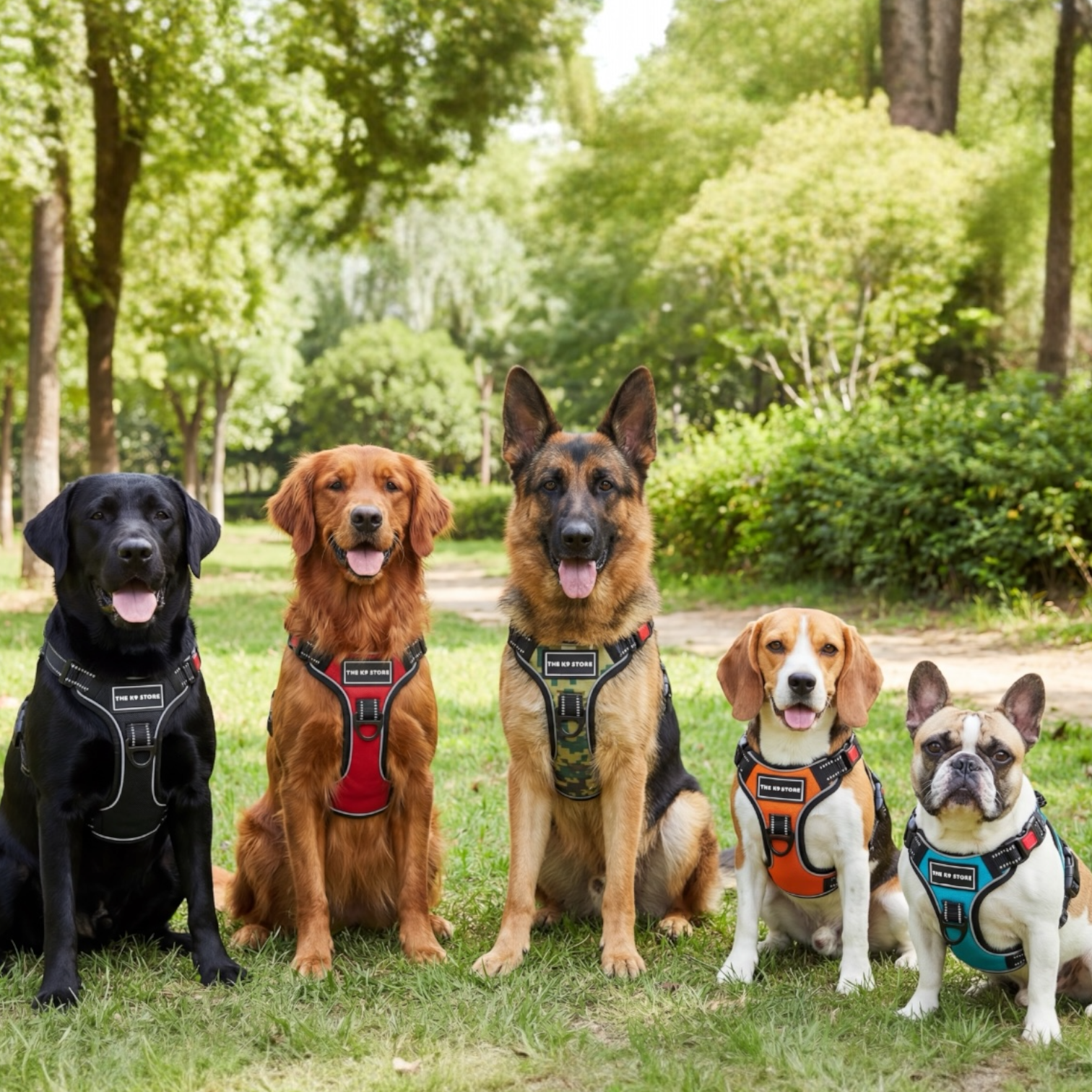 Orange Double Bone Dog Harness | No Pull Control Harness with Handle