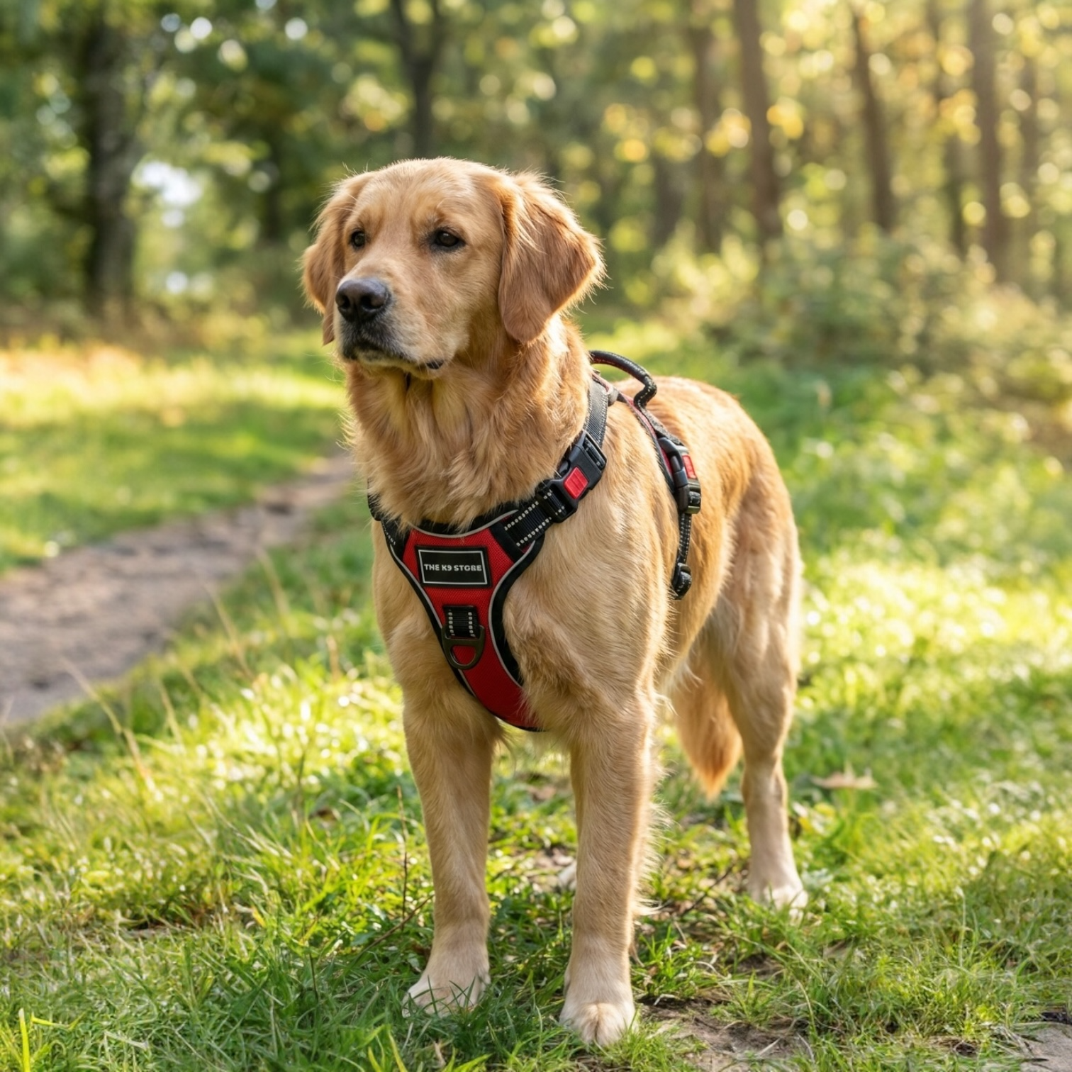 Red Double Bone Dog Harness | No Pull Control Harness with Handle