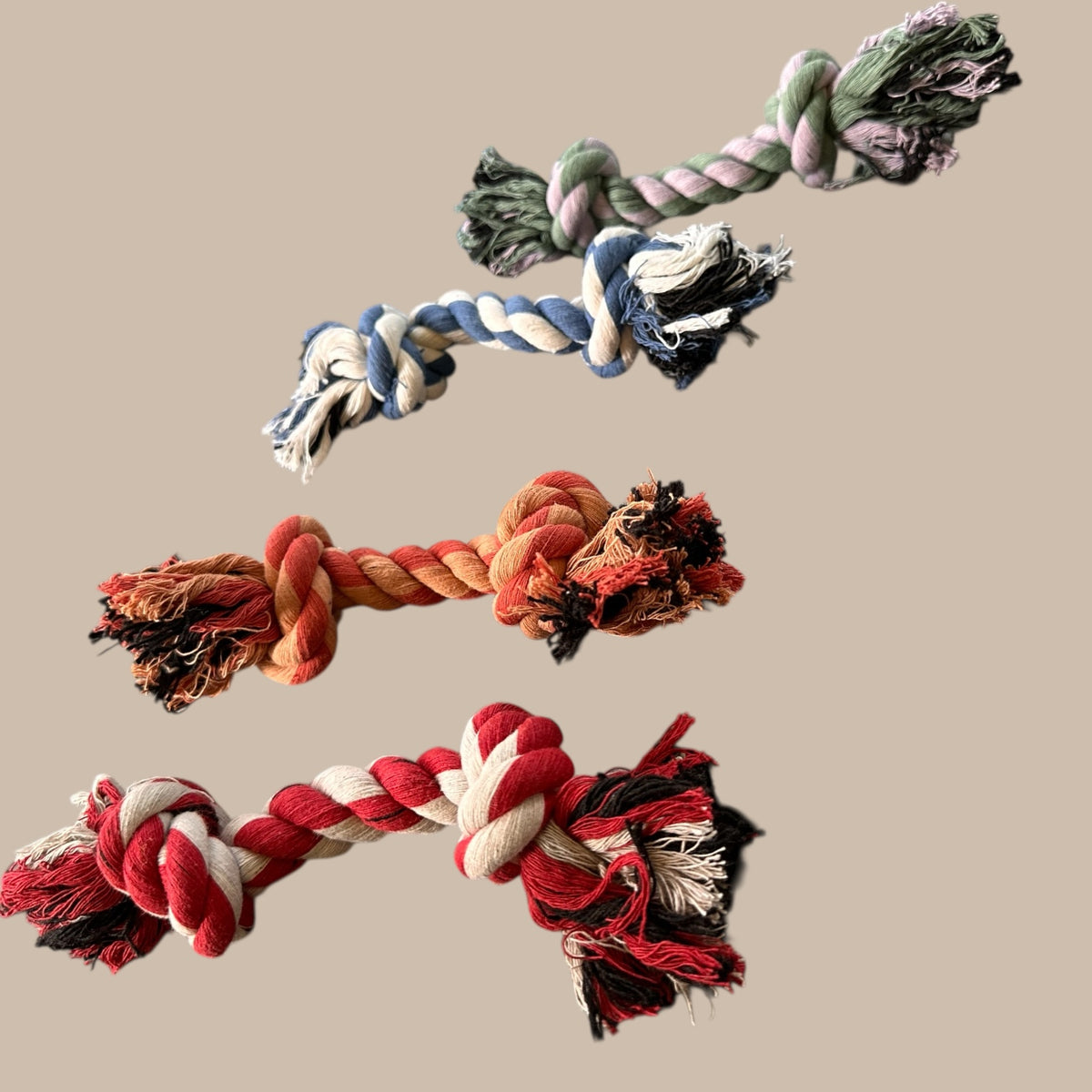 8 Inch Handloom Cotton Rope Dog Toy – Handmade Natural Chew & Tug Toy for Dogs & Cats | Plastic-Free Pet Toy