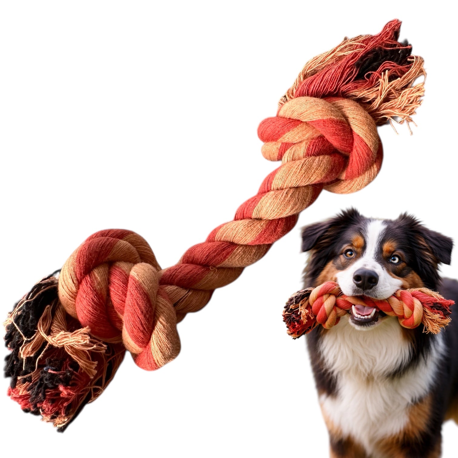 8 Inch Handloom Cotton Rope Dog Toy – Handmade Natural Chew & Tug Toy for Dogs & Cats | Plastic-Free Pet Toy