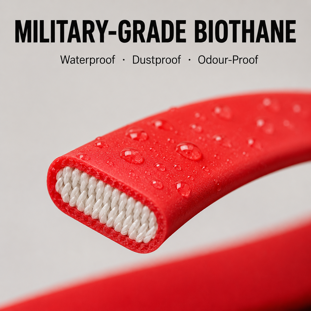 K9 Military-Grade Biothane Dog Leash | 5 Feet | 5mm Thick | Waterproof | Brass Snap Hook | Soft Padded Handle | Red & Black | 6 Month Warranty | The K9 Store