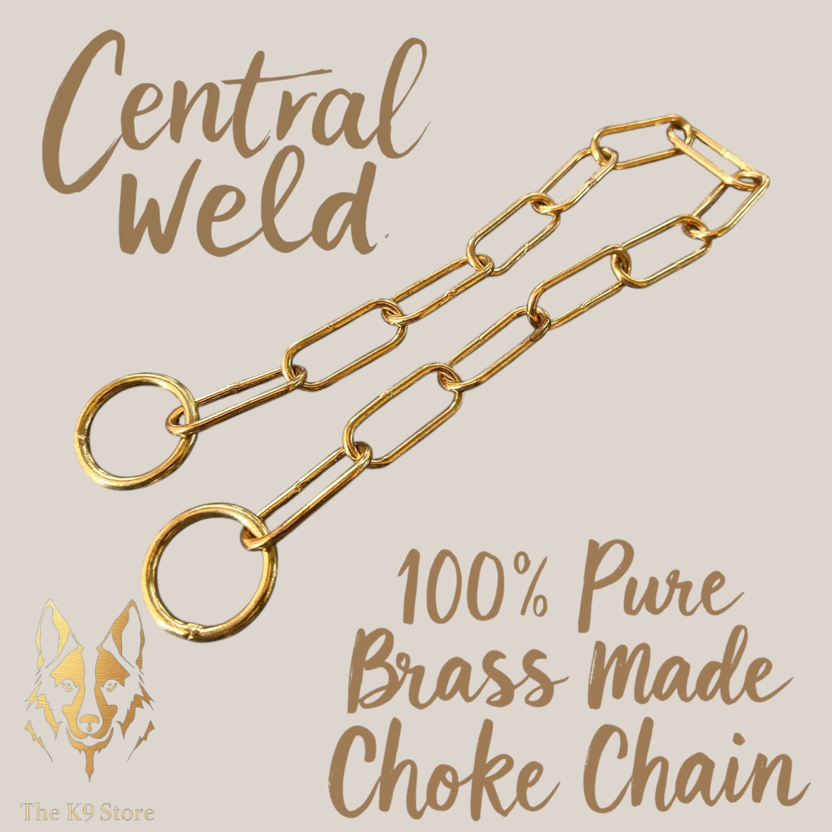 100% Pure Brass Choke Chain for Dogs – Premium Quality with Strong, Durable Links – Available in 18" & 22" Sizes