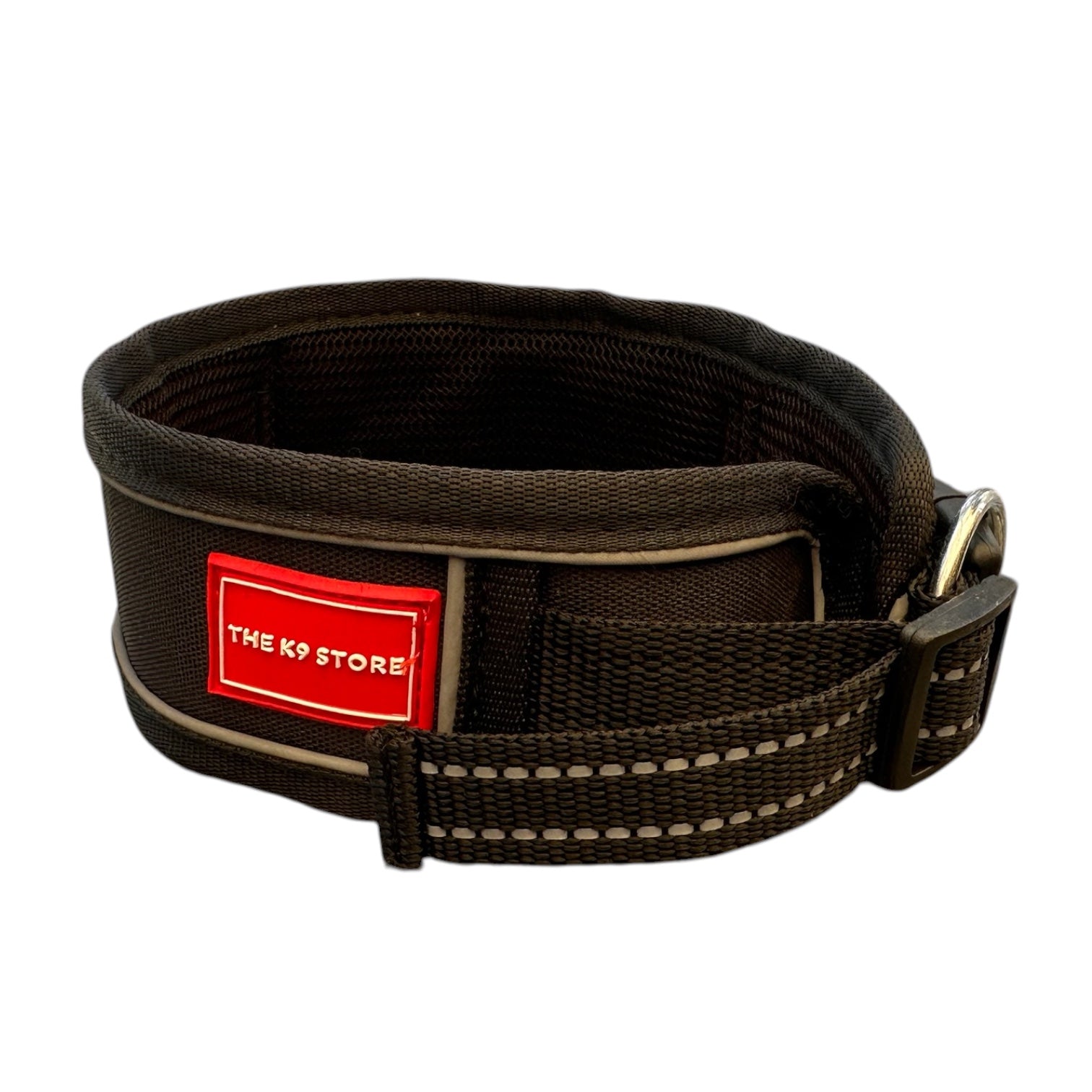 K9 Handle Mesh Dog Collar | Breathable Padded | Reflective Nylon | Handle Grip | Anti-Lock Buckle | Heavy D-Ring | Black, Blue & Red | S, M, L, XL | The K9 Store