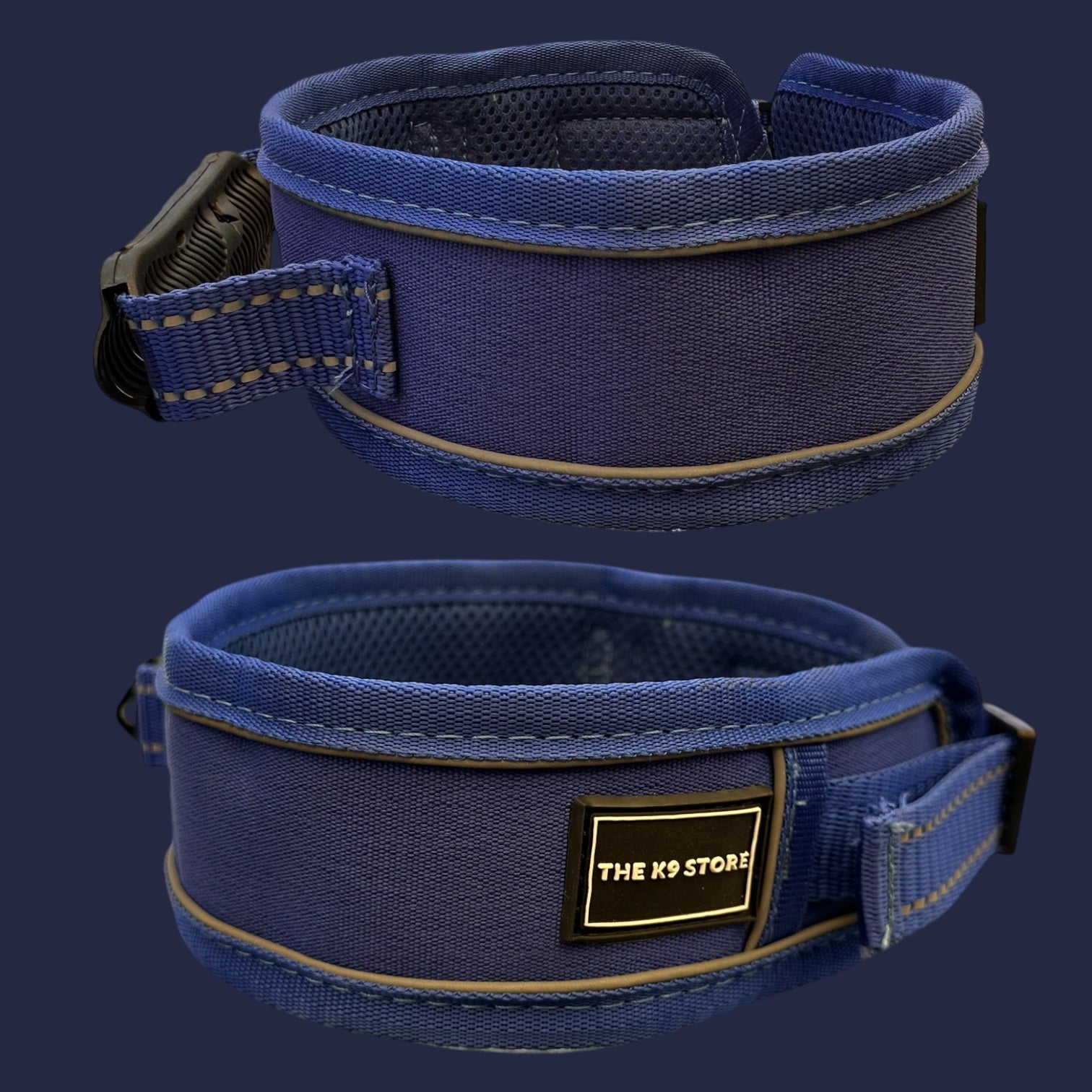 K9 Handle Mesh Dog Collar | Breathable Padded | Reflective Nylon | Handle Grip | Anti-Lock Buckle | Heavy D-Ring | Black, Blue & Red | S, M, L, XL | The K9 Store