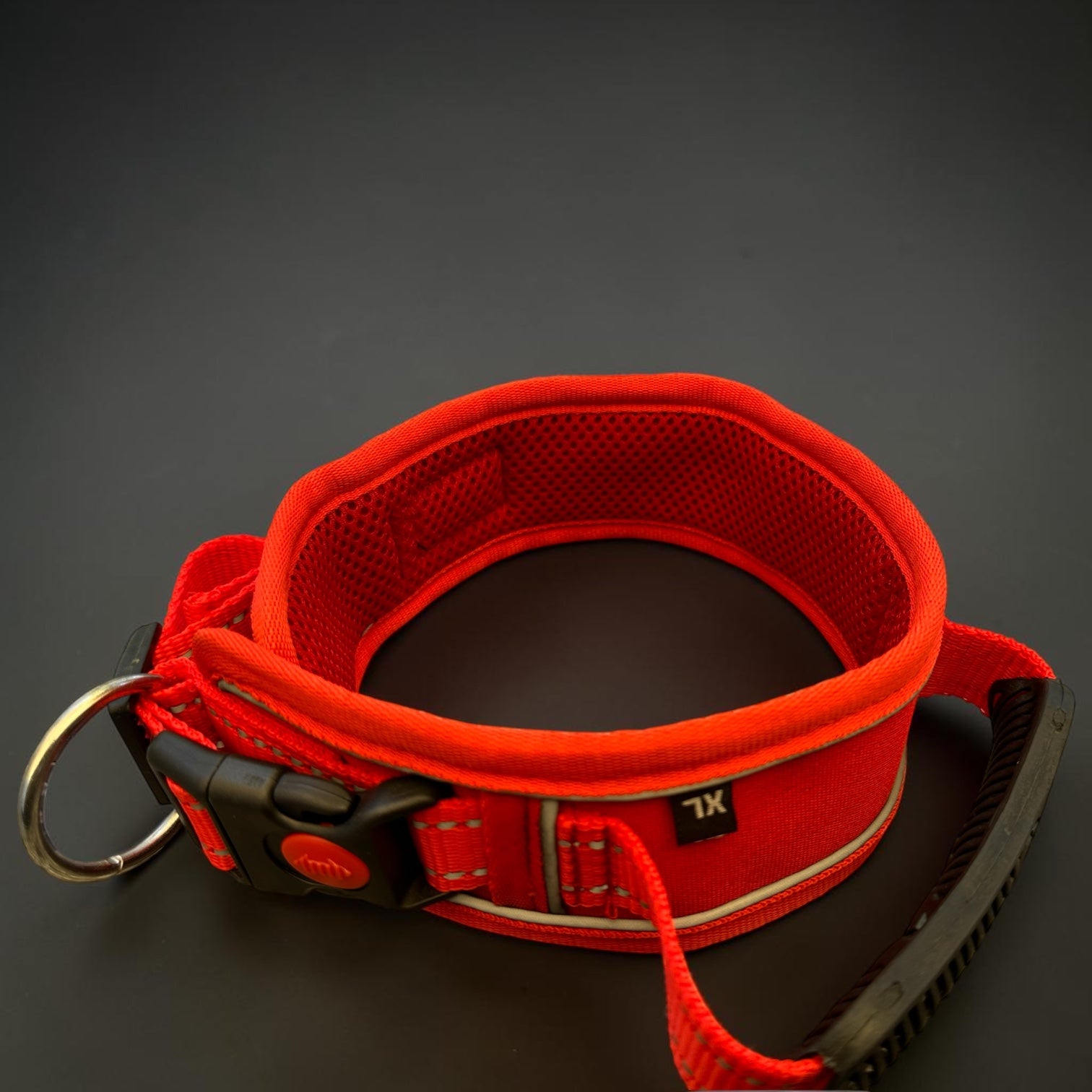 K9 Handle Mesh Dog Collar | Breathable Padded | Reflective Nylon | Handle Grip | Anti-Lock Buckle | Heavy D-Ring | Black, Blue & Red | S, M, L, XL | The K9 Store