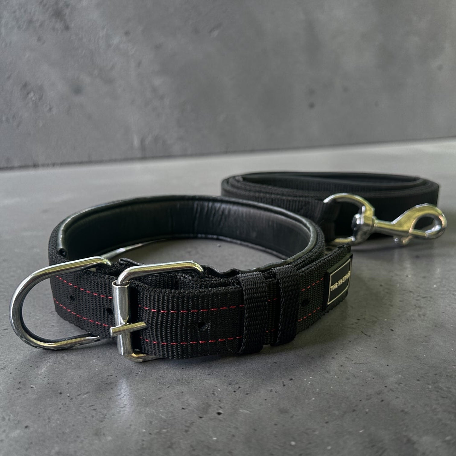 All-Weather Proof Dog Collar & Leash Combo Set | Padded PP Collar | 56 Inch Cushioned Leash | Fits 18-26 Inch Neck | Black