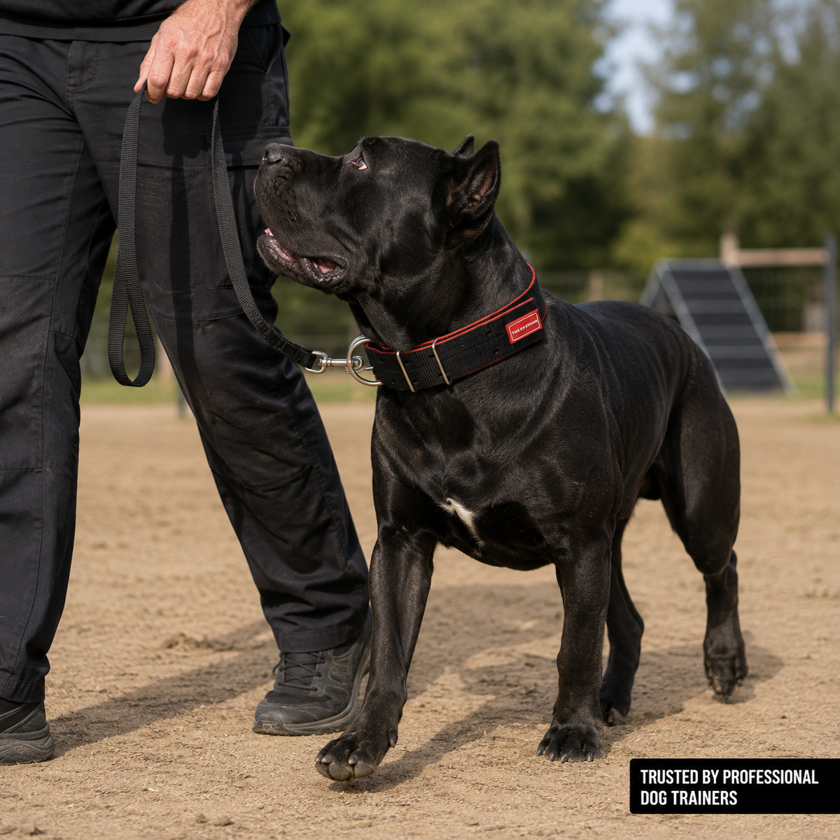 Heavy Duty Dog Collar | 2 Inch Wide Nylon | Twin D-Rings | Rust Resistant Hardware | Large & XL | Black/Red