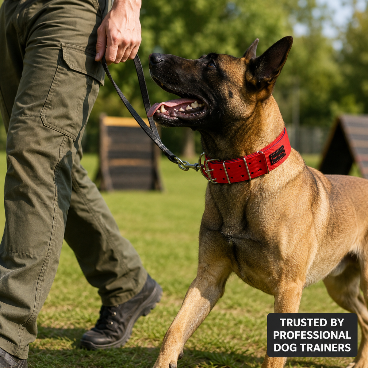 Heavy Duty Dog Collar | 2 Inch Wide Nylon | Twin D-Rings | Rust Resistant Hardware | Large & XL | Red/Blue