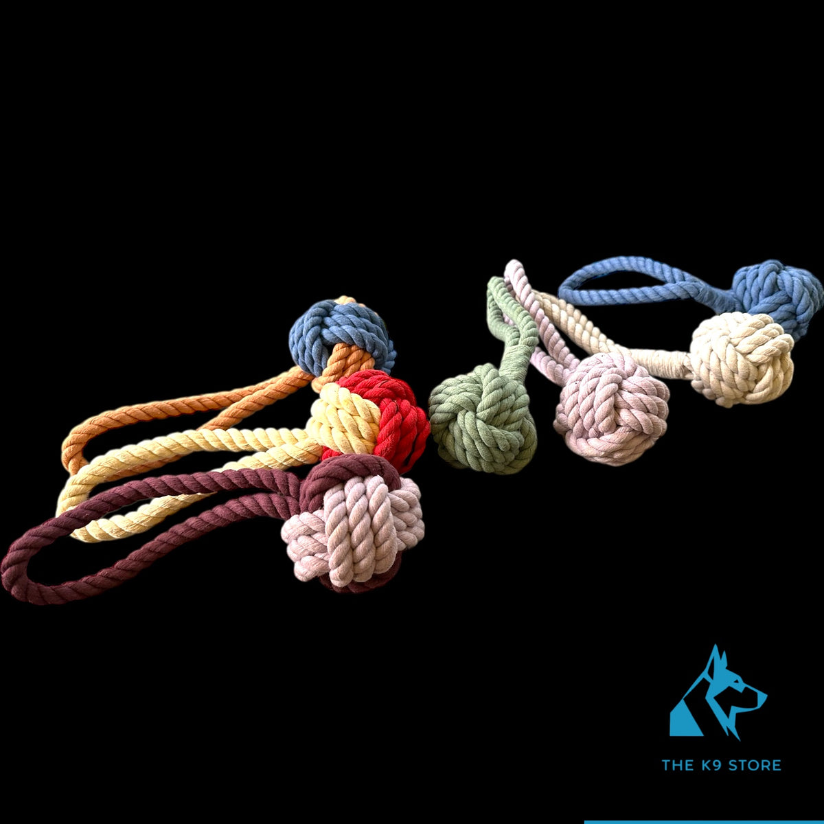 9 Inch Handloom Cotton Rope Ball Dog Toy – Handmade Natural Tug & Chew Toy with Loop Handle | Plastic-Free Pet Toy