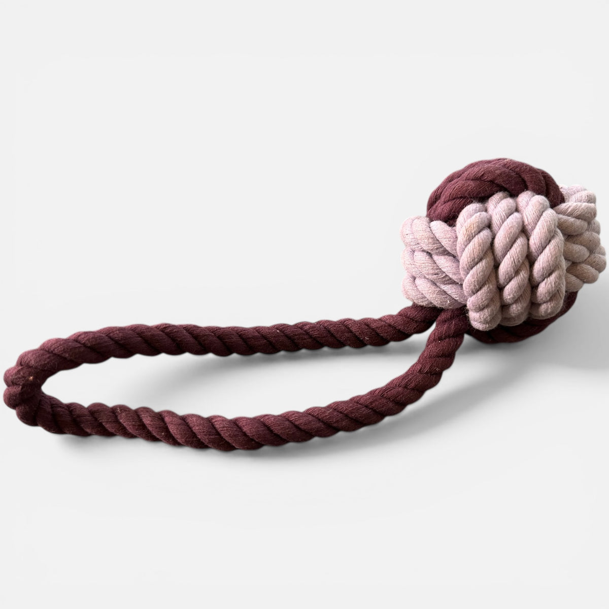 9 Inch Handloom Cotton Rope Ball Dog Toy – Handmade Natural Tug & Chew Toy with Loop Handle | Plastic-Free Pet Toy