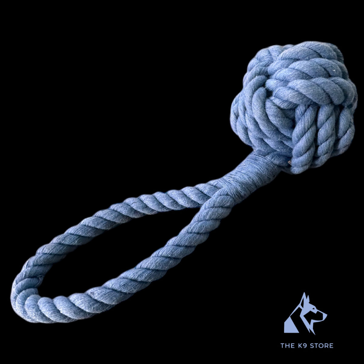 9 Inch Handloom Cotton Rope Ball Dog Toy – Handmade Natural Tug & Chew Toy with Loop Handle | Plastic-Free Pet Toy