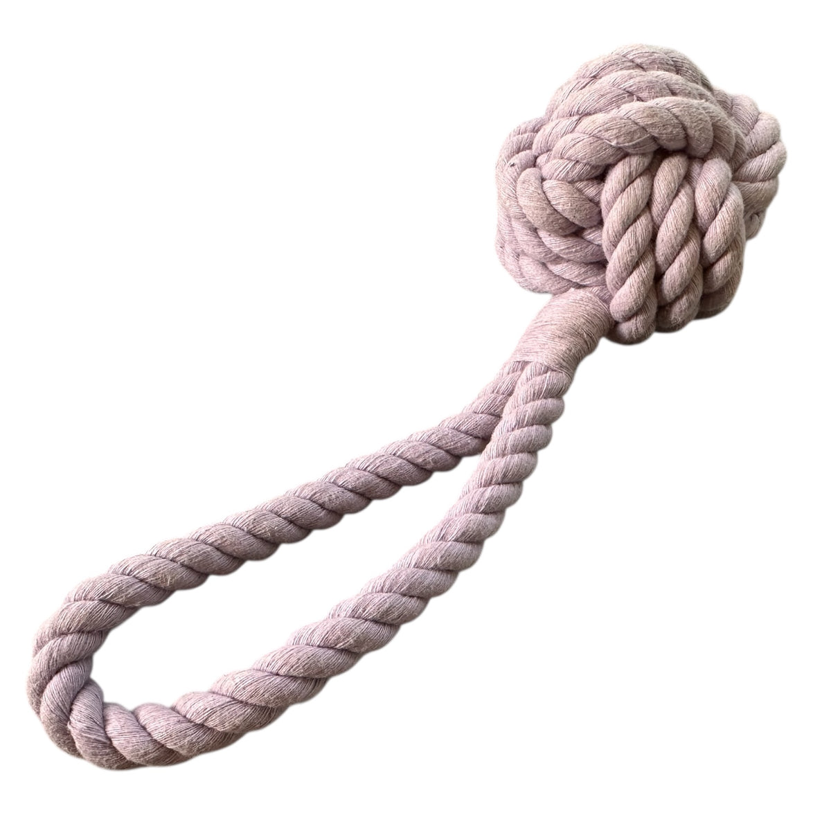 9 Inch Handloom Cotton Rope Ball Dog Toy – Handmade Natural Tug & Chew Toy with Loop Handle | Plastic-Free Pet Toy