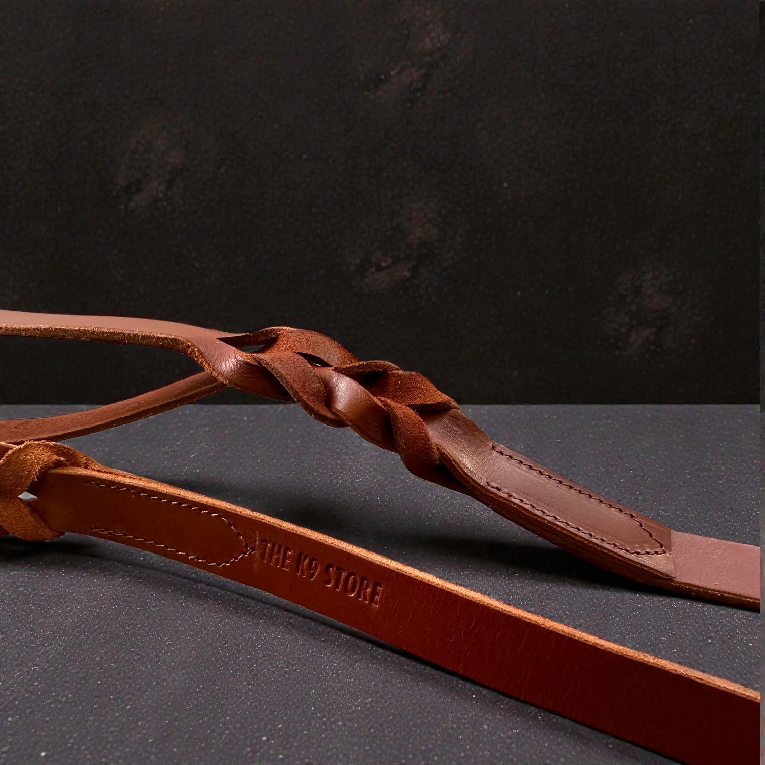 Tan Leather Dog Leash with Heavy-Duty Brass Hook | 1 Inch Wide, Premium Braided Leather | The K9 Store