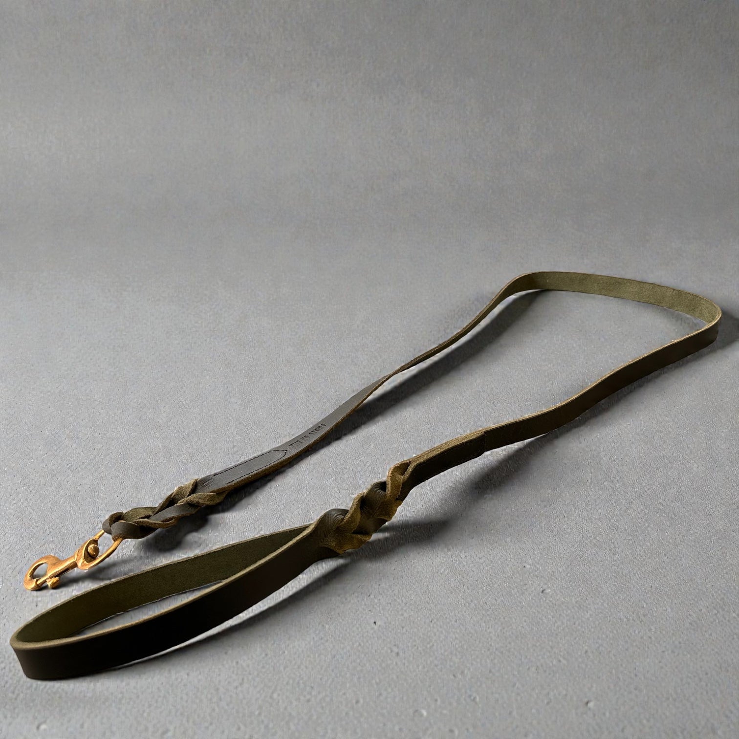 Black Leather Dog Leash with Heavy-Duty Brass Hook | 1 Inch Wide, 5 Feet, Premium Braided Leather | The K9 Store