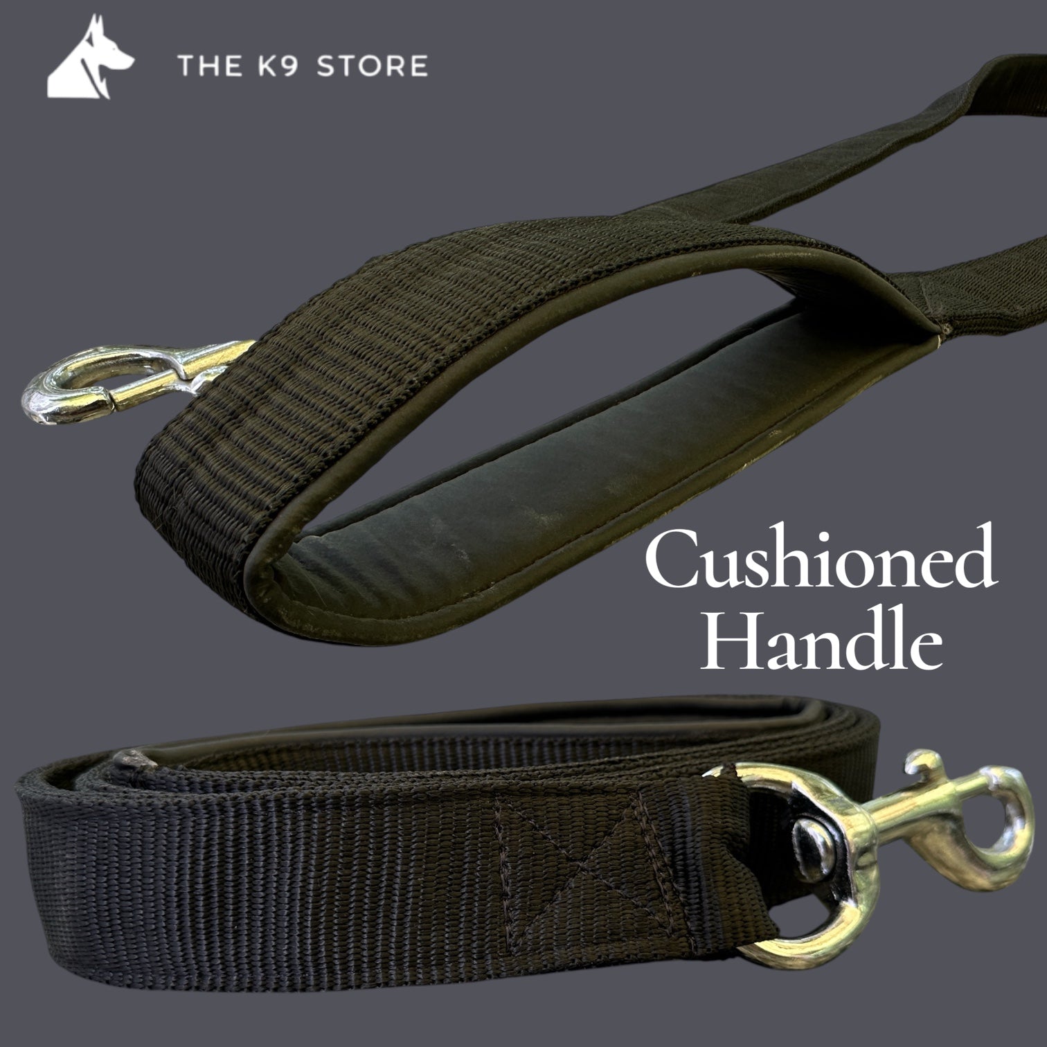 Heavy Duty Dog Collar & Leash Combo Set | Padded Double D-Ring Collar | Cushioned Handle Leash | Black