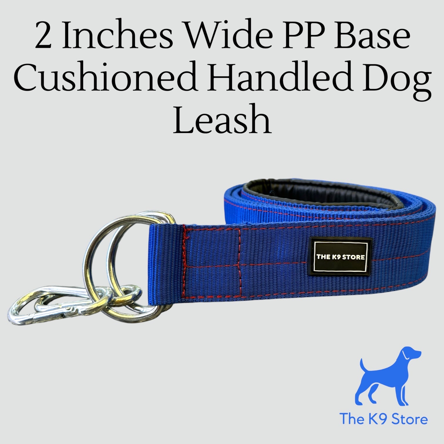 Heavy Duty Dog Collar & Leash Combo Set | 2 Inch Wide Padded | Double D-Ring | Fits 12-20 Inch Neck | Blue