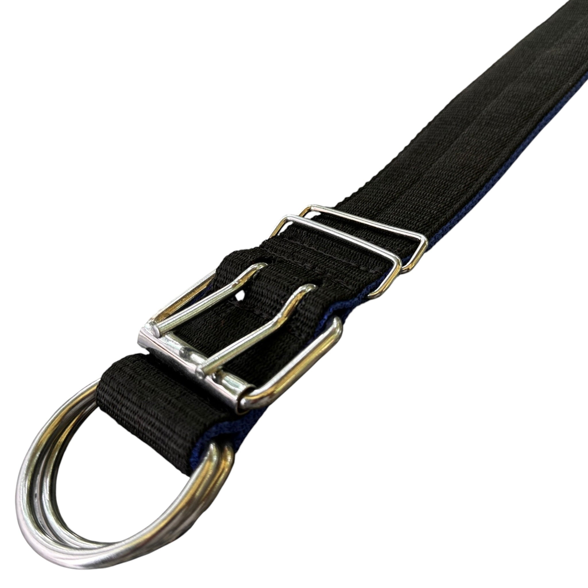 K9 Heavy Duty Nylon Dog Collar & Leash Combo | Dual D-Ring | Metal Buckle | Padded Handle | 60 Inch Leash | Black & Blue | Large & XL | The K9 Store