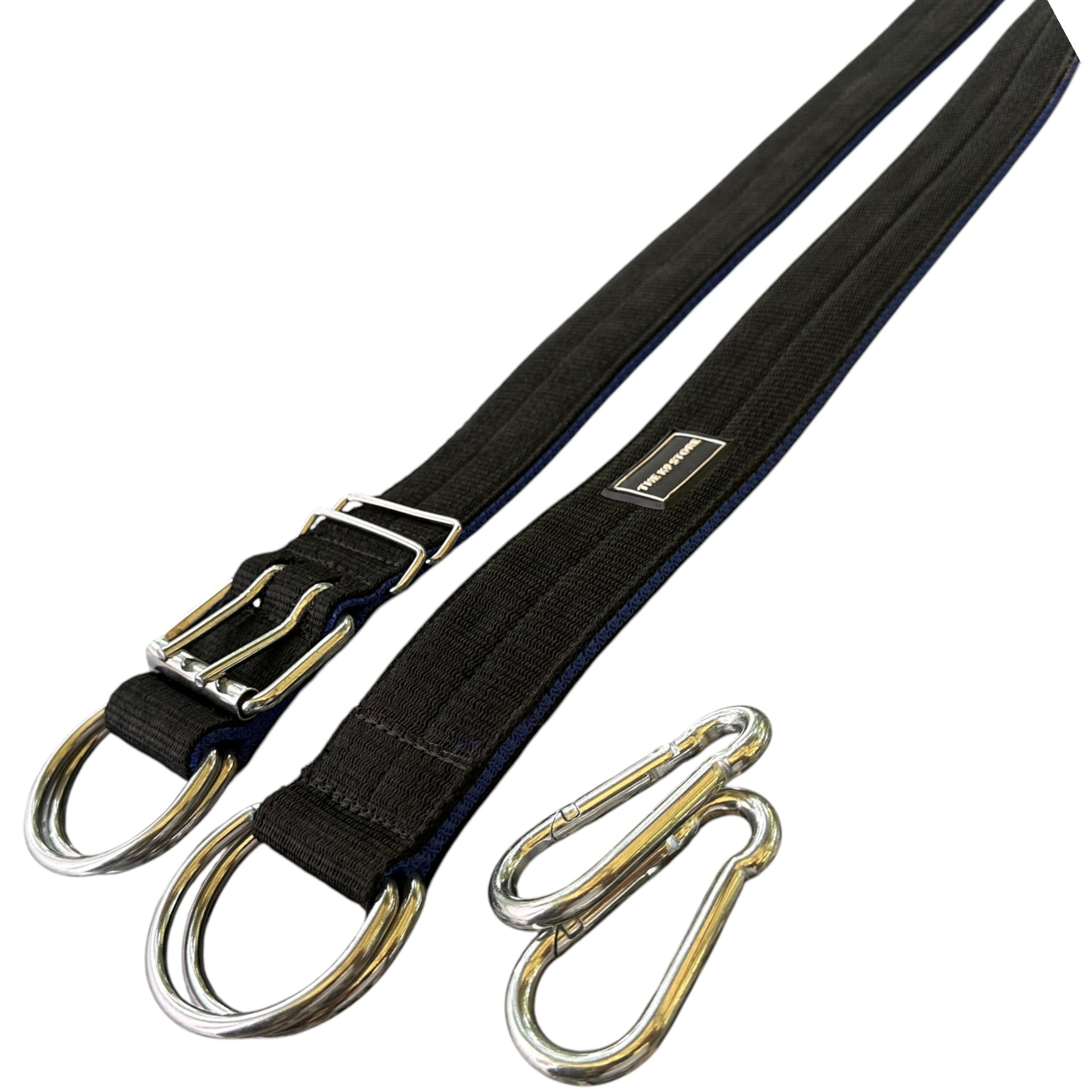 K9 Heavy Duty Nylon Dog Collar & Leash Combo | Dual D-Ring | Metal Buckle | Padded Handle | 60 Inch Leash | Black & Blue | Large & XL | The K9 Store
