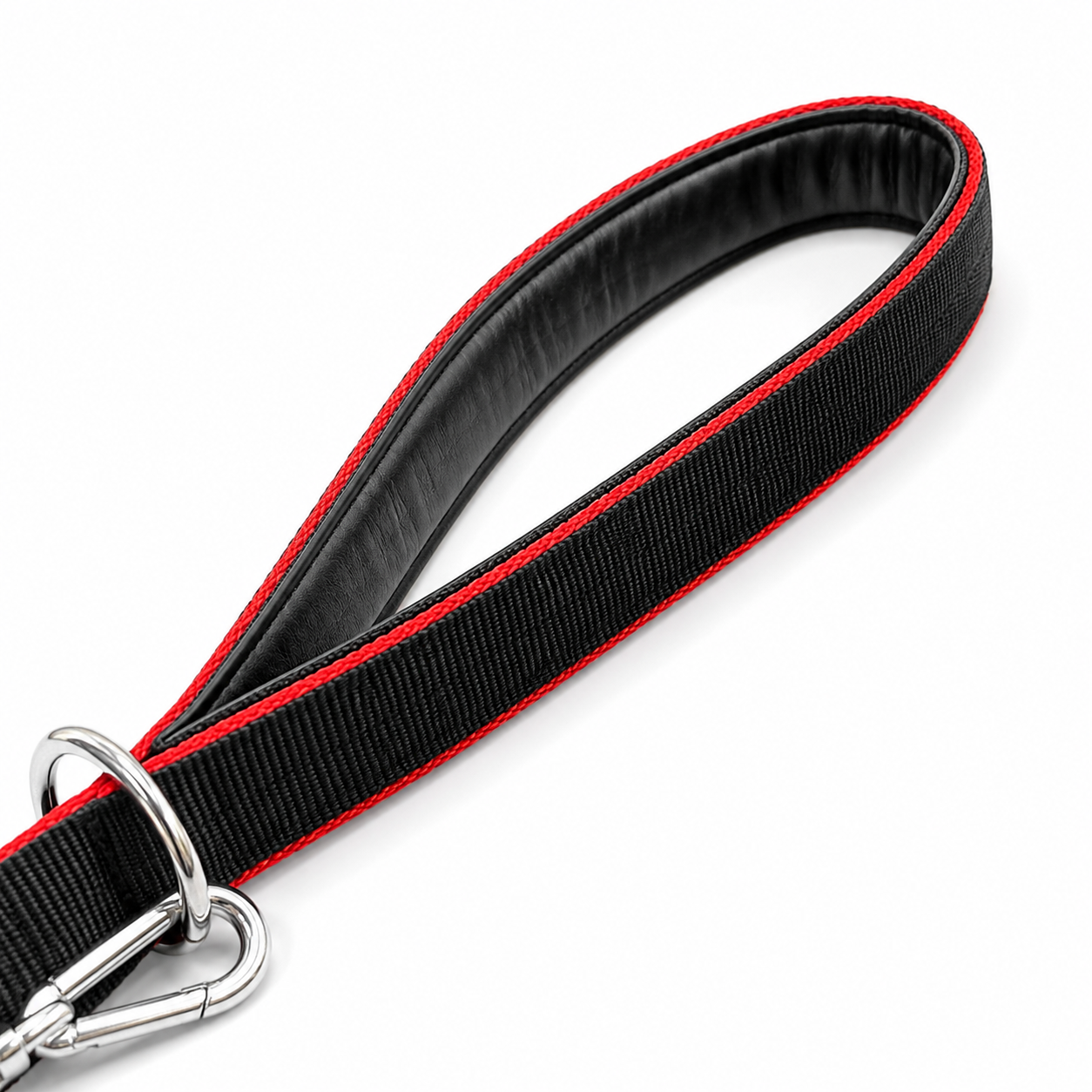 K9 Heavy Duty Nylon Dog Collar & Leash Combo | 2-Inch Wide | Dual D-Ring | Dual Buckle | Cushioned Handle | 60 Inch Leash | Black & Red | Large & XL | The K9 Store