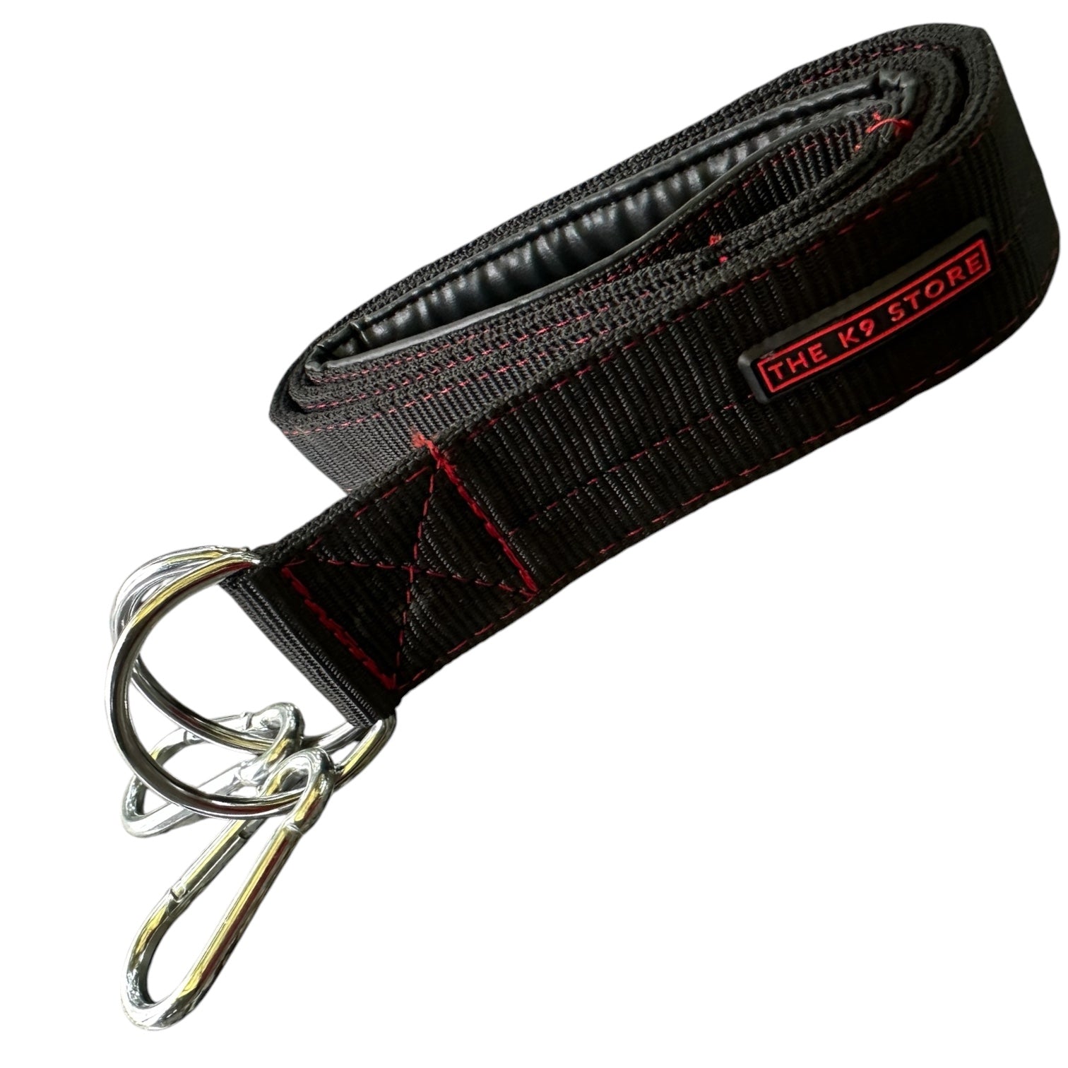 Heavy Duty Dog Leash | 2 Inch Wide Padded Handle | Dual Hook Extra Protection | PP Webbing | 56 Inch | Black