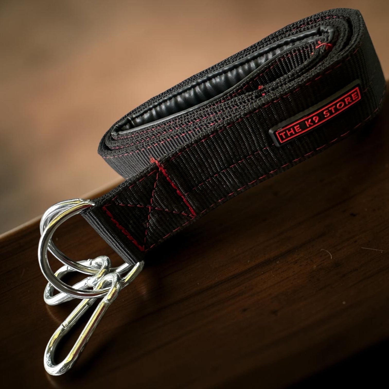 Heavy Duty Dog Leash | 2 Inch Wide Padded Handle | Dual Hook Extra Protection | PP Webbing | 56 Inch | Black