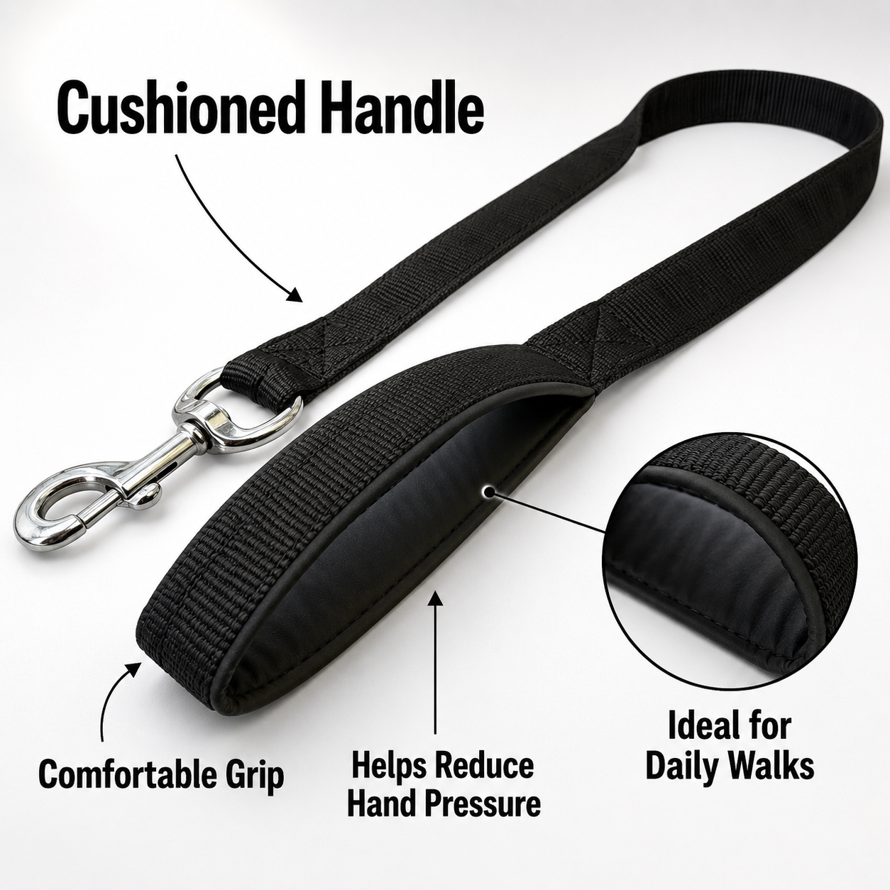 The K9 Store 1.5 Inch Wide Heavy Duty Dog Leash | 56 Inch Length | Strong Nylon Leash for Large Dogs
