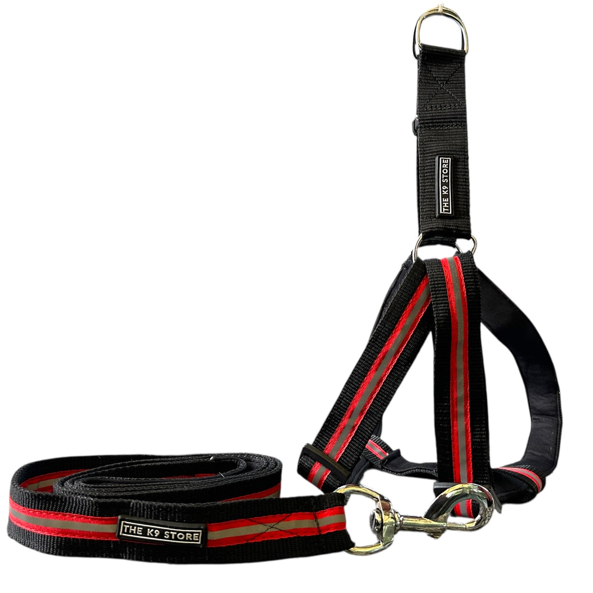 Reflective Dog Harness with Leash Combo | No-Pull Padded Dog Chest Harness | Adjustable, Heavy-Duty, Glow-in-Dark Safety Harness for Night Walks