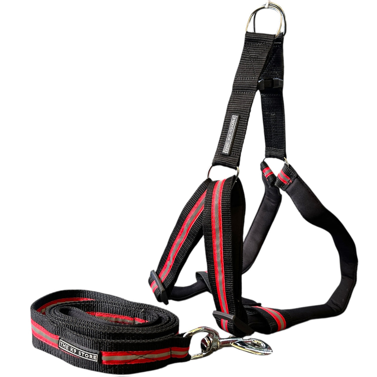 Reflective Dog Harness with Leash Combo | No-Pull Padded Dog Chest Harness | Adjustable, Heavy-Duty, Glow-in-Dark Safety Harness for Night Walks
