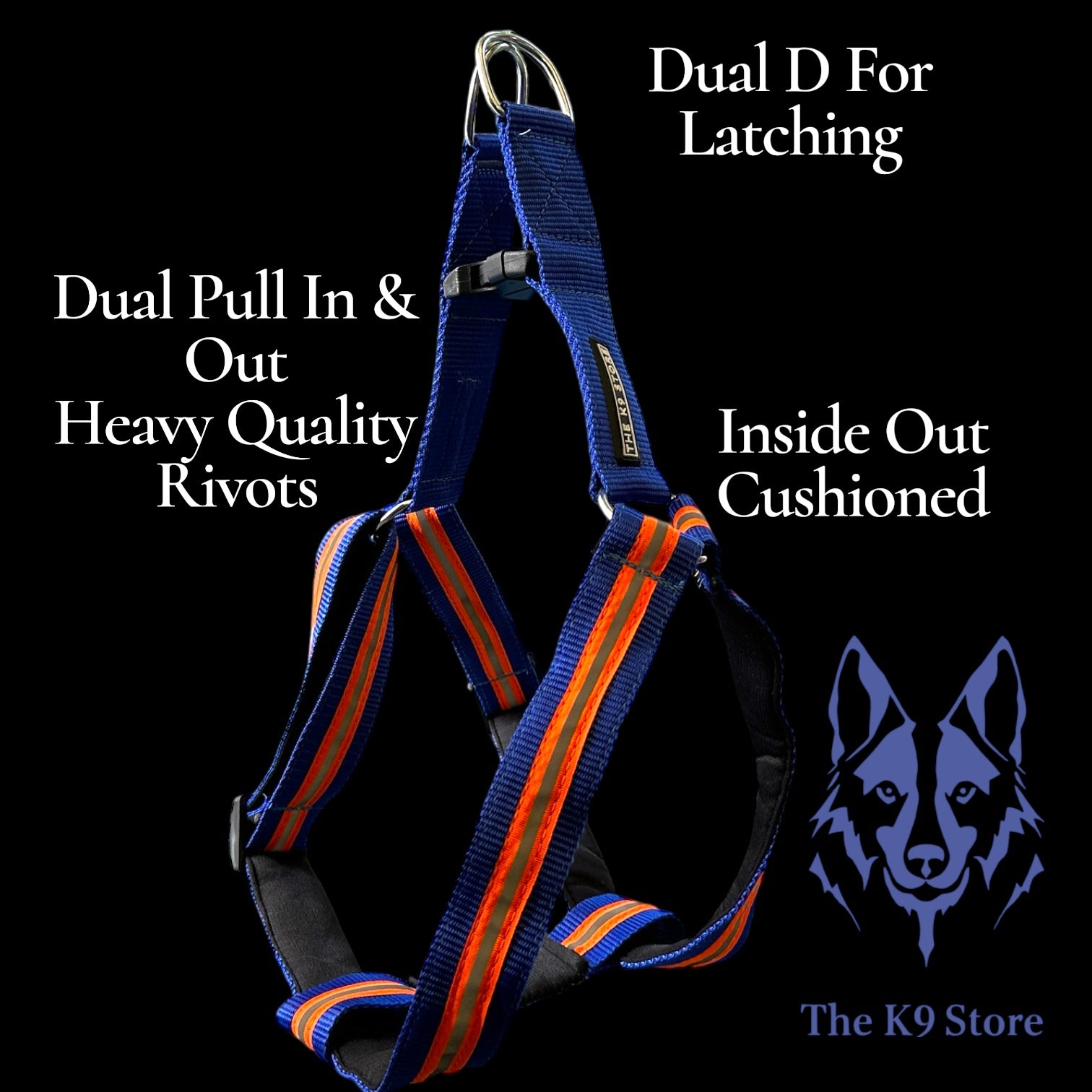 Reflective Dog Harness with Leash Combo | No-Pull Padded Dog Chest Harness | Adjustable, Heavy-Duty, Glow-in-Dark Safety Harness for Night Walks