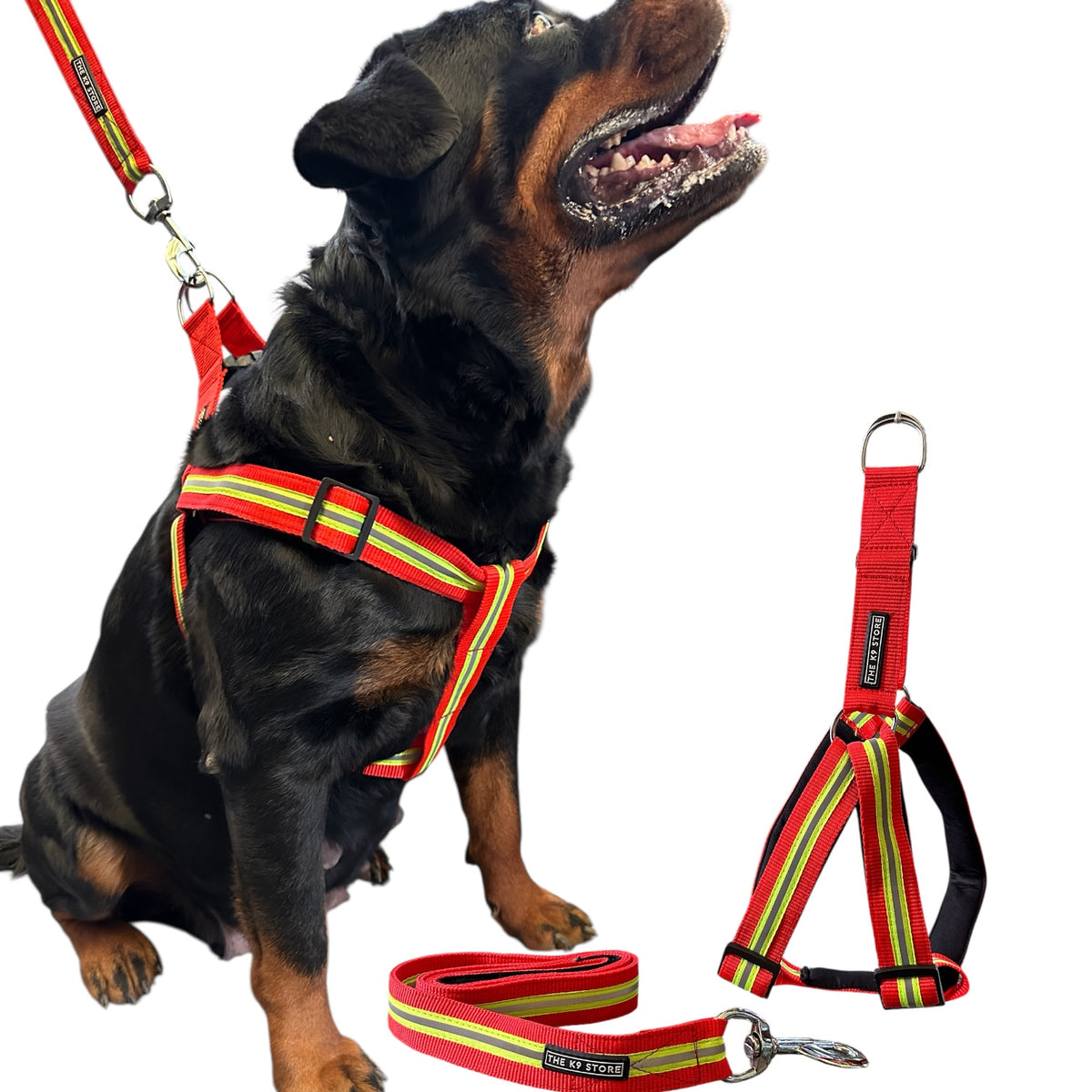Reflective Dog Harness with Matching Leash - High Durability, Soft Padding & Glowing for Night Safety | The K9 Store