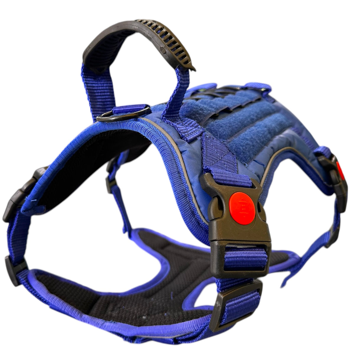 THE K9 STORE Tactical Dog Harness Blue – No Pull Heavy Duty Adjustable Pet Harness with Handle, MOLLE System & Reflective Straps (S–XL)