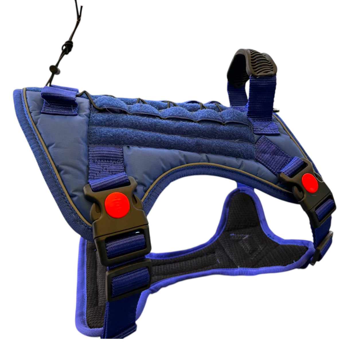 THE K9 STORE Tactical Dog Harness Blue – No Pull Heavy Duty Adjustable Pet Harness with Handle, MOLLE System & Reflective Straps (S–XL)