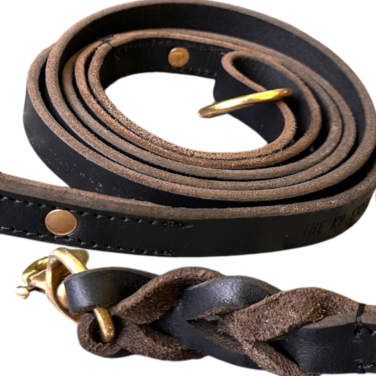 The K9 Store Premium Leather Thickest Dog Leash, 6 Feet Long With Brass Hooks For All Dog Breeds