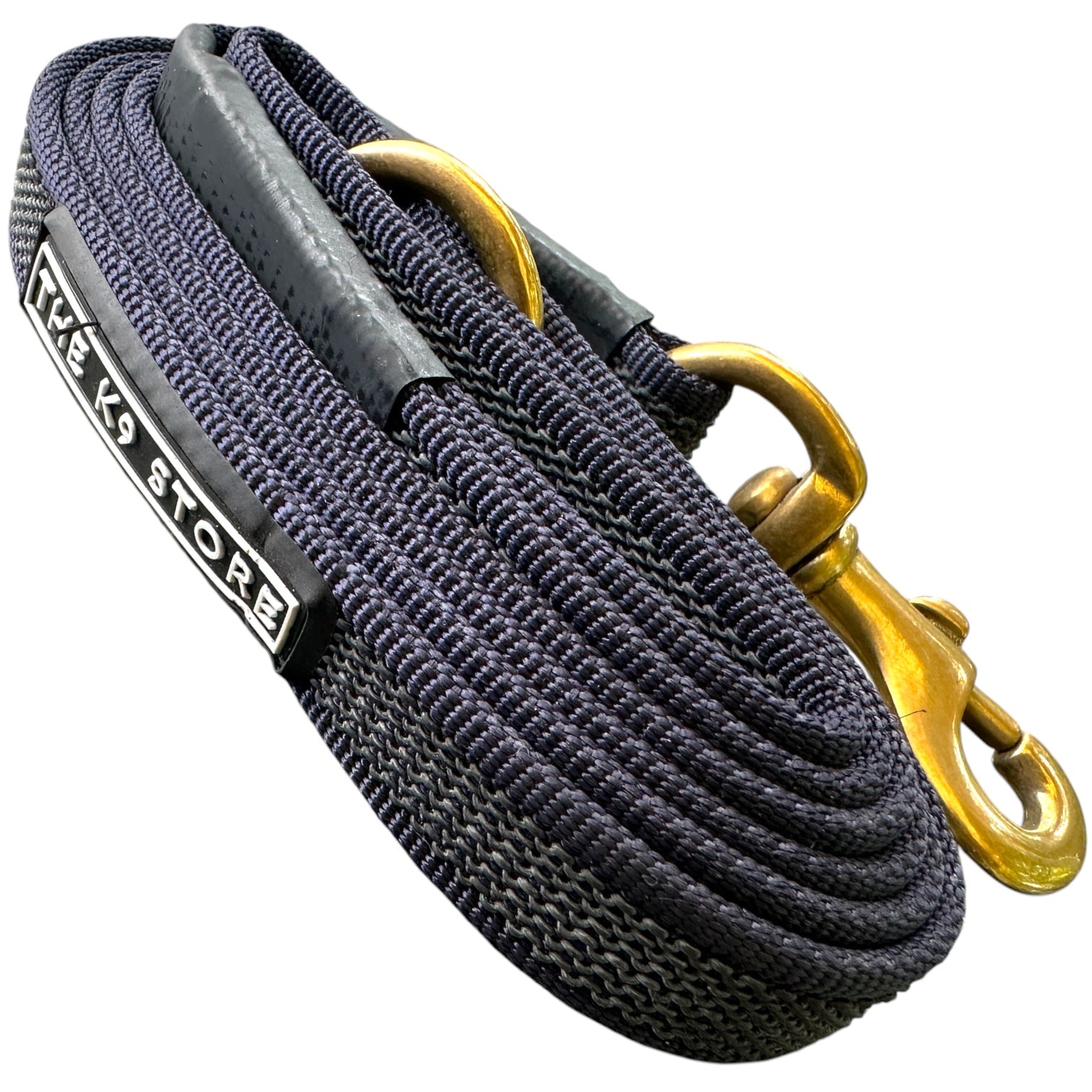 Anti-Slip Dog Training Leash | Solid Brass Hardware | Heavy Duty Nylon Leash for Dogs | 5, 10, 15, 20 Feet | Navy Blue & Persian Green