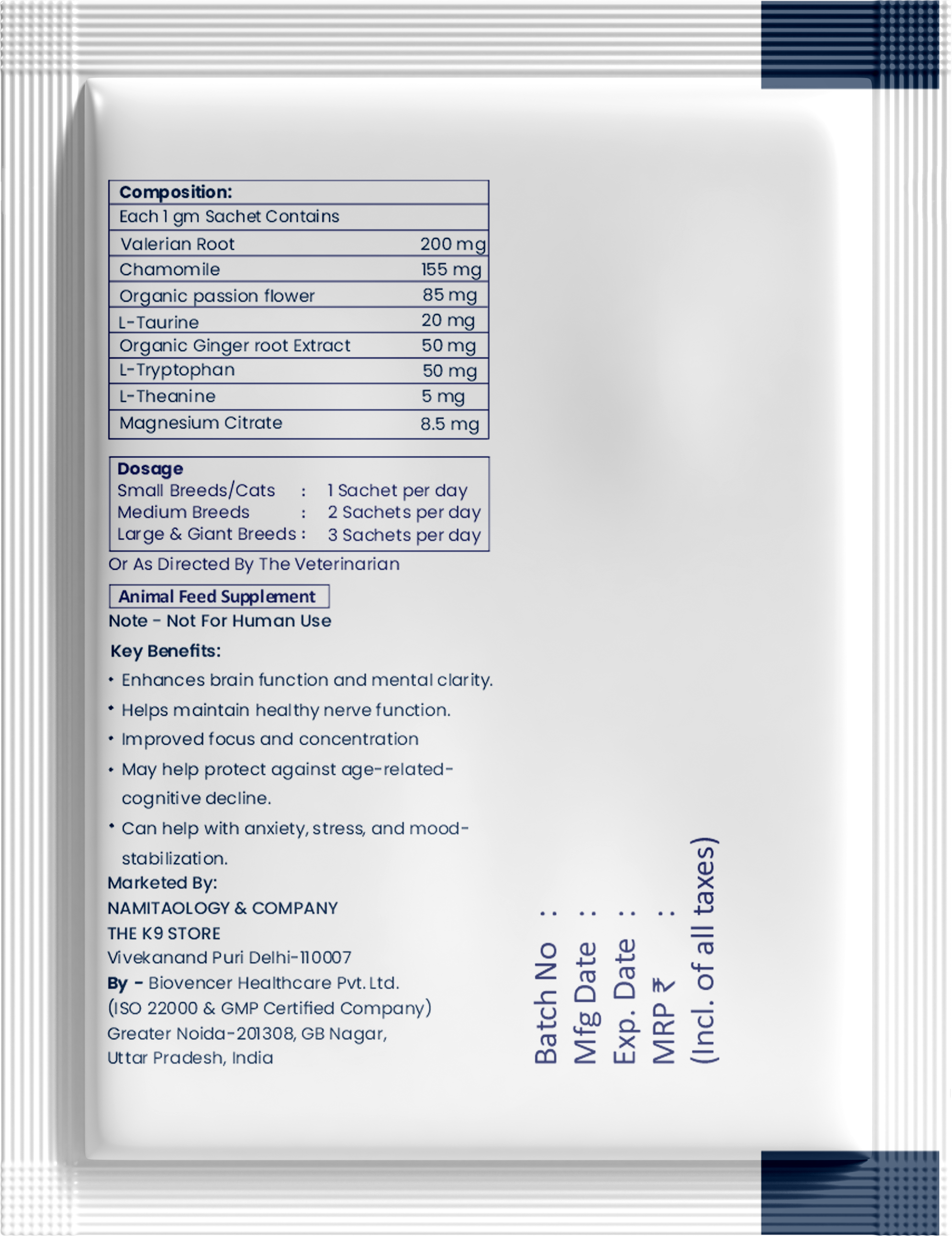 NeuroCalm+ - Calming Formula for Dogs & Cats (10 Sachets & 20 Sachets) Veterinary-Calibrated Calming Supplement for Stress, Anxiety & Cognitive Health