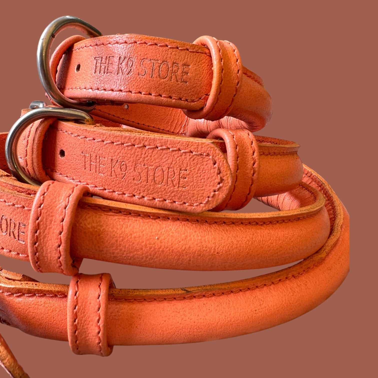 Handmade Rope Design Leather Dog Collar | Heavy Metal Support | Premium K9 Collar (India Only)