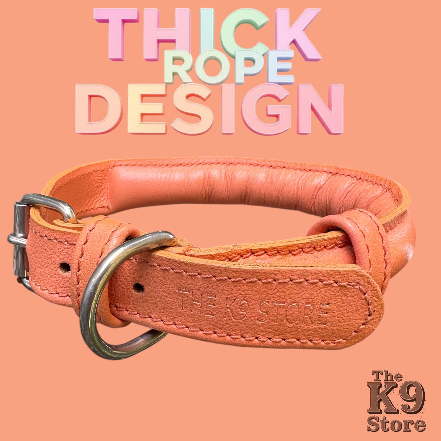Handmade Rope Design Leather Dog Collar | Heavy Metal Support | Premium K9 Collar (India Only)