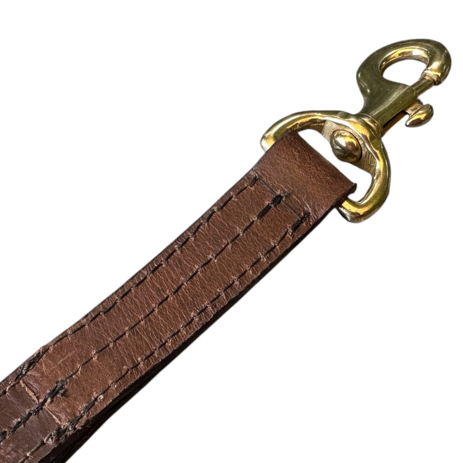 The K9 Store 15-Inch Short Handle Leather Dog Leash – Heavy Duty Traffic Lead for Training & Control With Brass Hooks