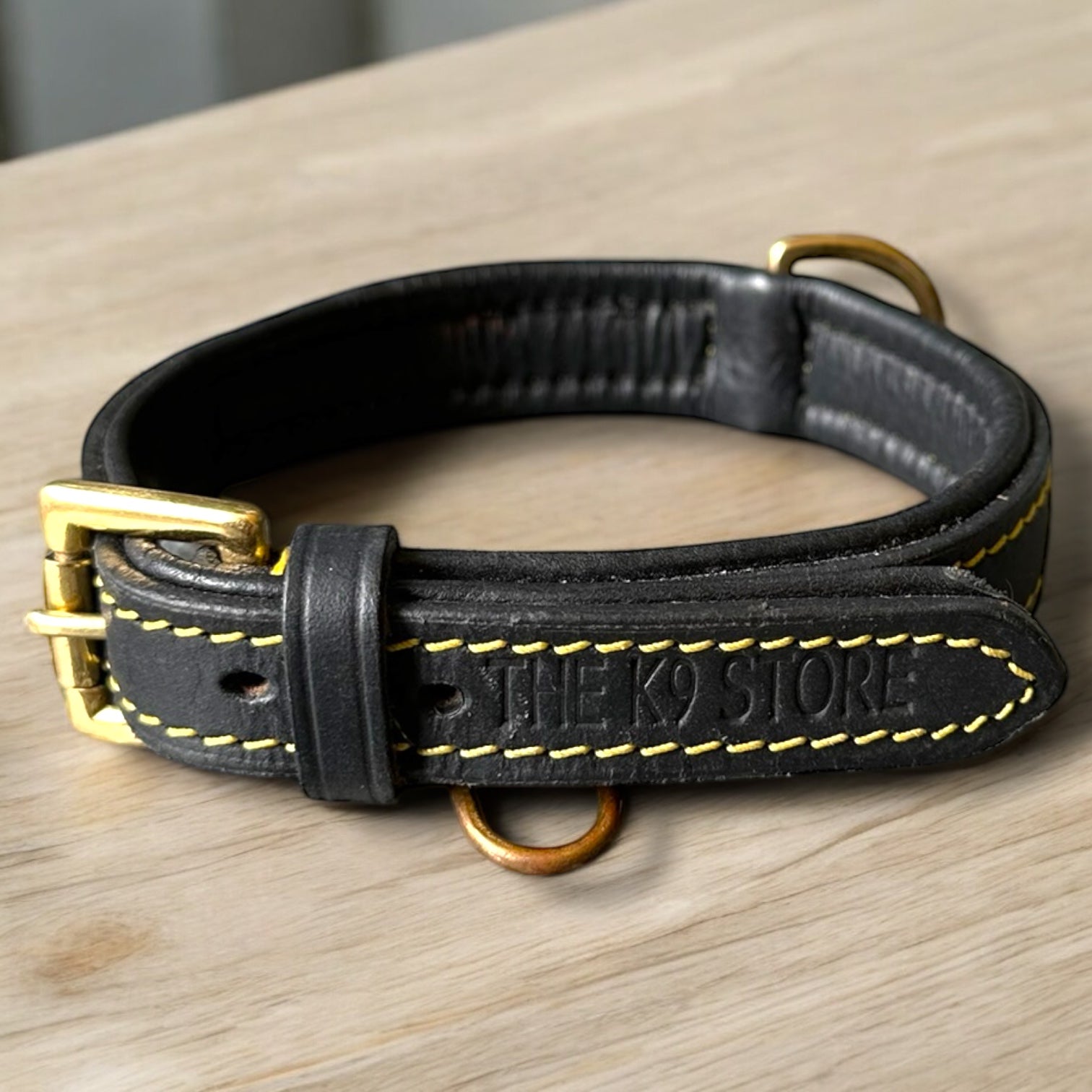 The K9 Store 100% Highgrade Leather Colored Basic Dog Neck Collar (Black)