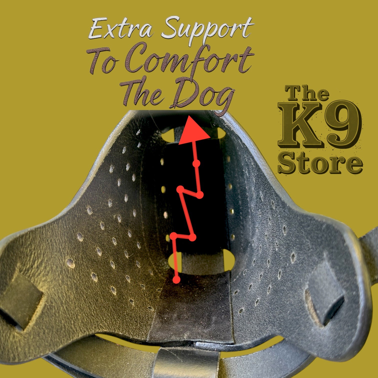 K9 Store Premium Black Leather Dog Muzzle/Mask- Heavy Duty, Breathable, Handcrafted & Adjustable for Large Breeds