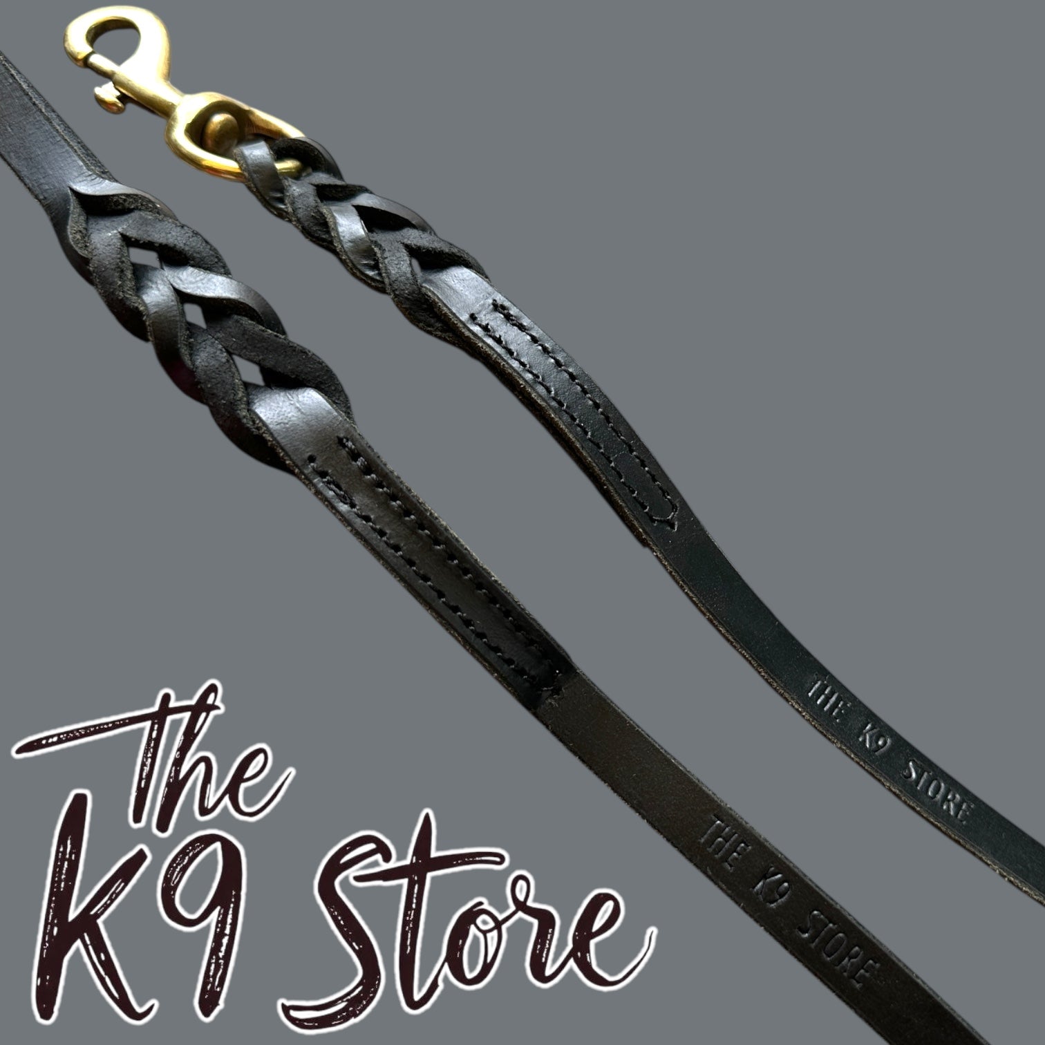 The K9 Store Premium Leather Single Handle Freebie Dog Leash, 5 Feet Long With Brass Hooks For All Dog Breeds