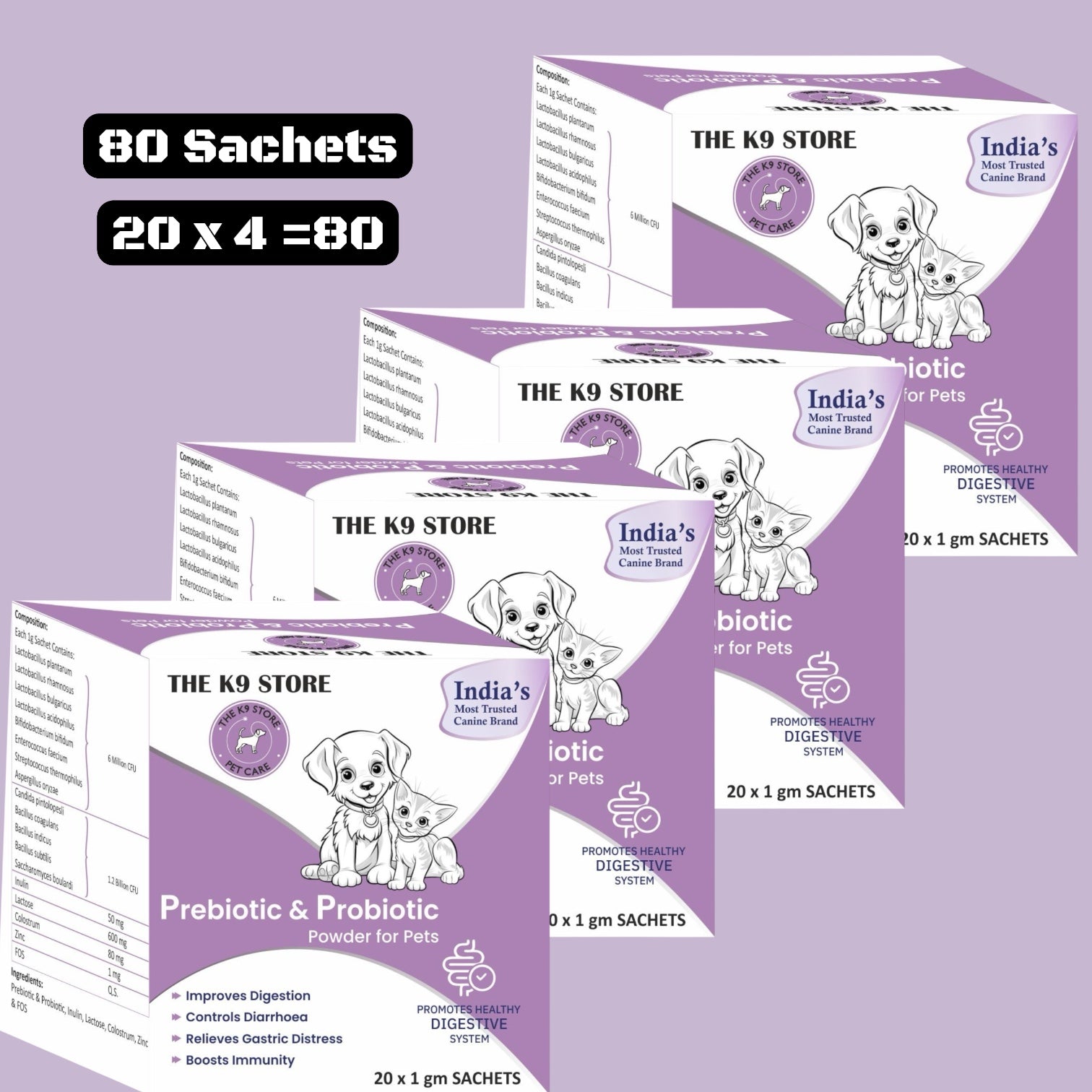 The K9 Store Prebiotics & Probiotics for Dogs & Cats - Gut Health Supplement