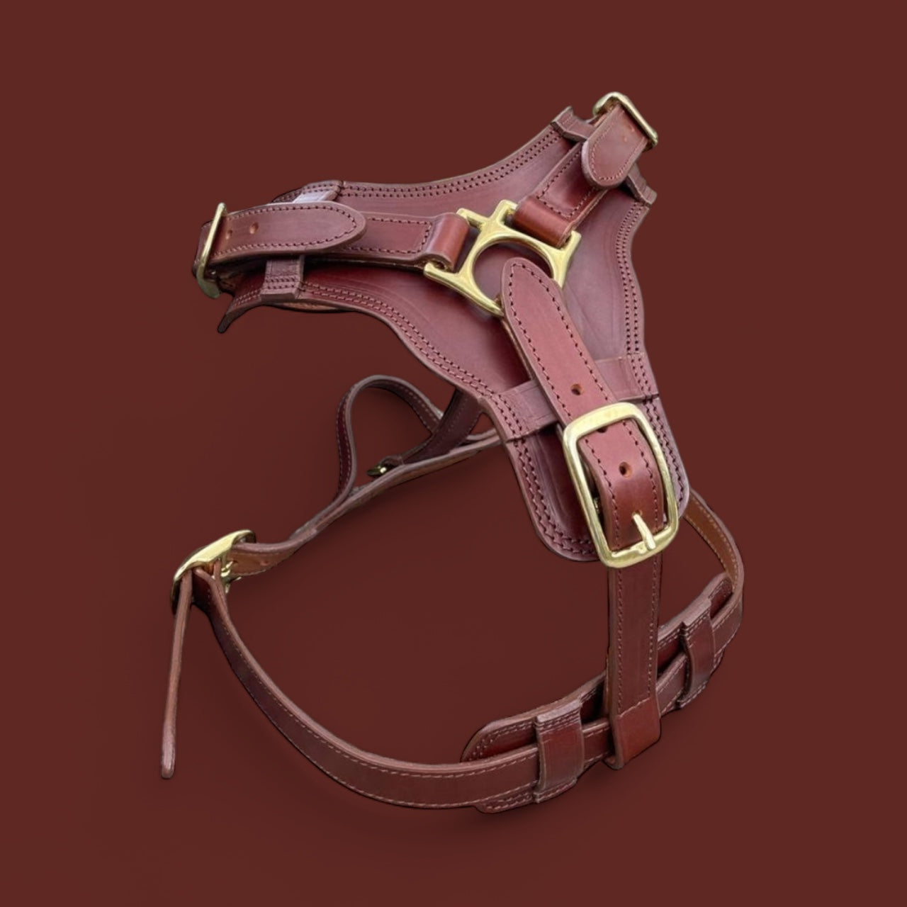 The K9 Store Premium Dog Harness Made In Vegetable Tanned Leather – Handcrafted, Soft Padded, and Durable With Brass Hardware