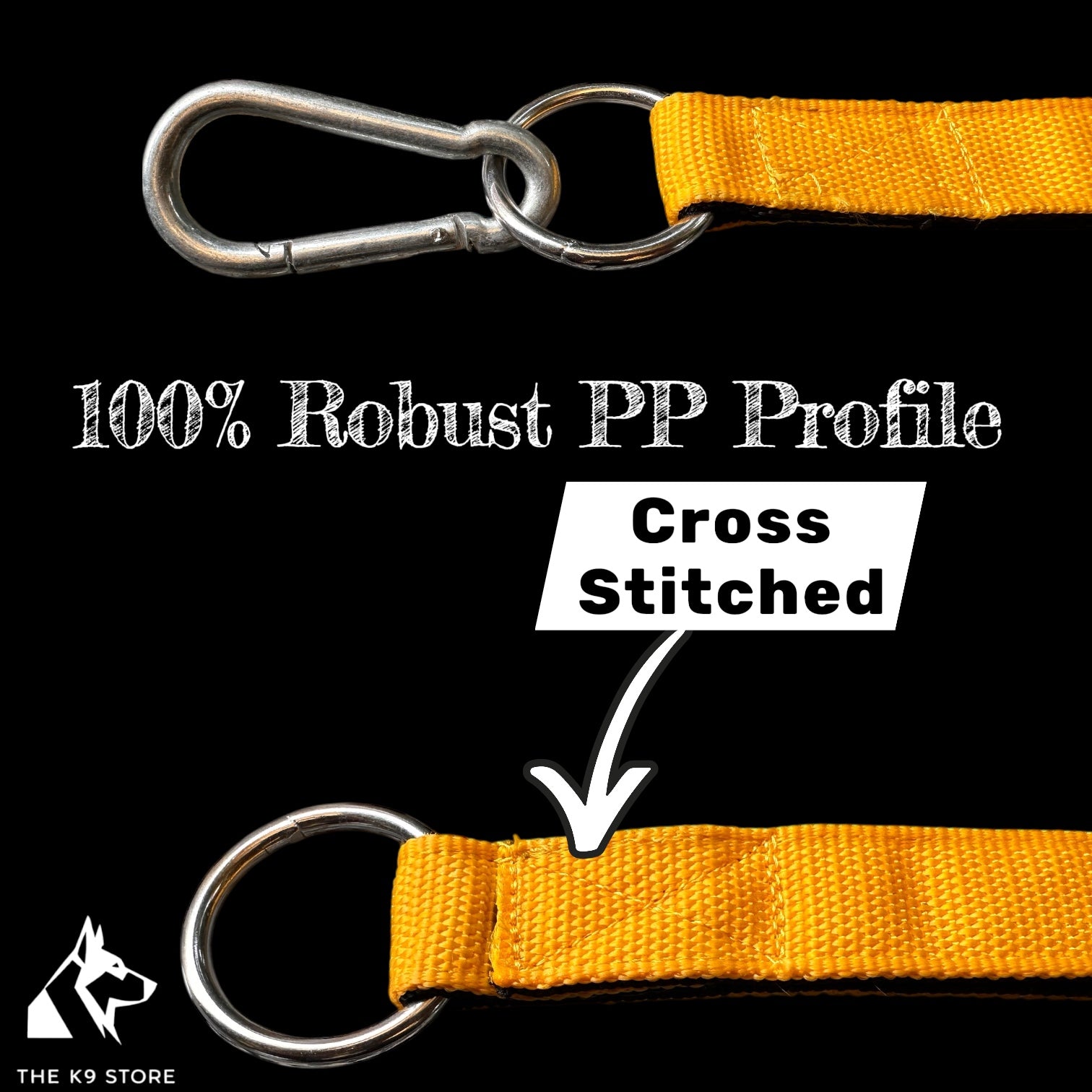 THE K9 STORE Short Handle Dog Leash 17 Inches | Heavy Duty PP Strap with Solid Metal Hook | Control Handle for Training, Walking, Strong Dogs | Short Traffic Lead for Medium & Large Breeds