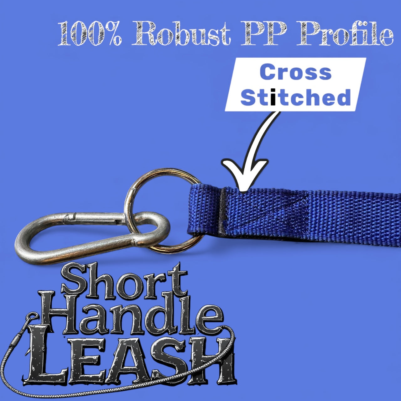THE K9 STORE Short Handle Dog Leash 17 Inches | Heavy Duty PP Strap with Solid Metal Hook | Control Handle for Training, Walking, Strong Dogs | Short Traffic Lead for Medium & Large Breeds