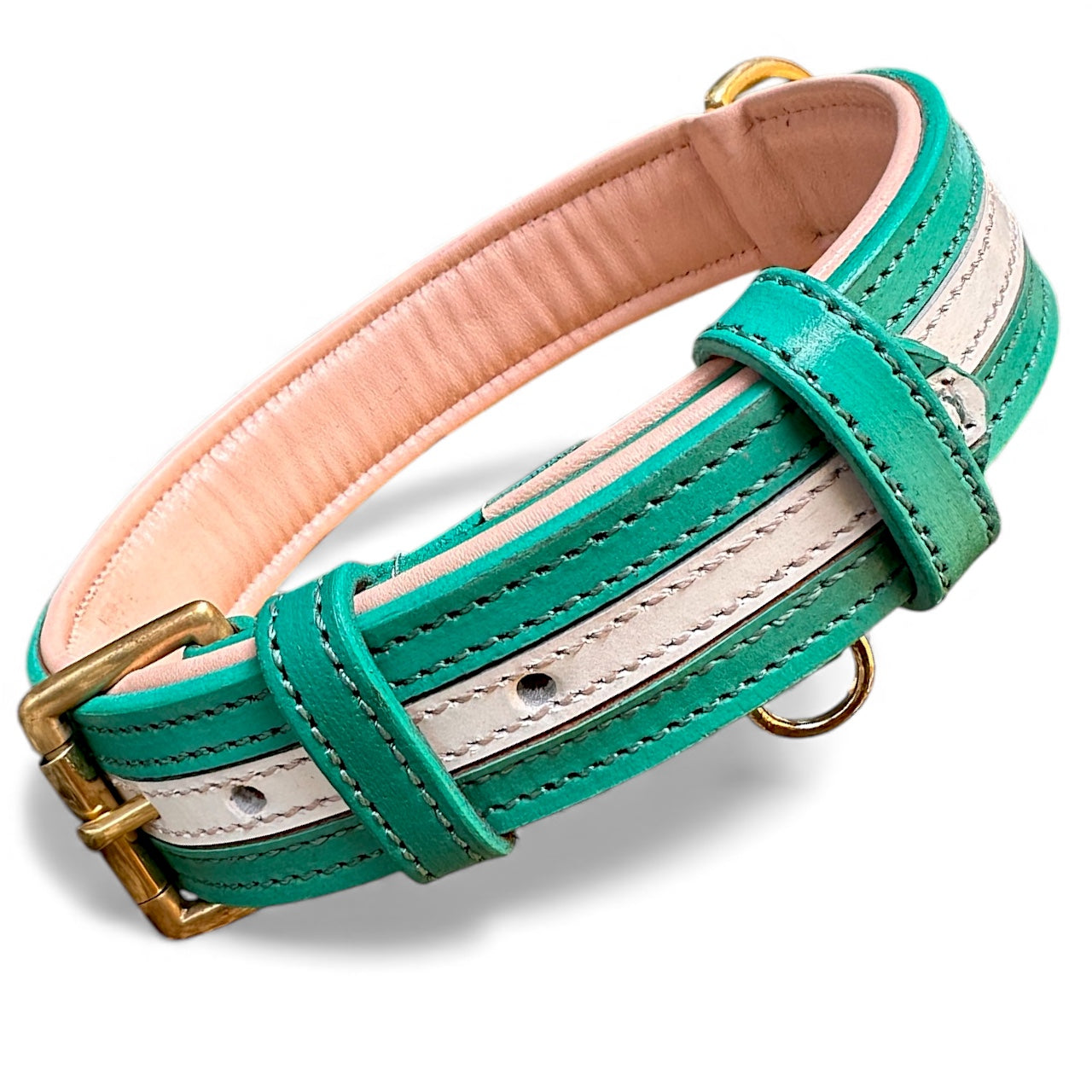 THE K9 STORE Premium Dual-Tone Leather Dog Collars – 4 Sizes (Small, Medium, Large, XL)