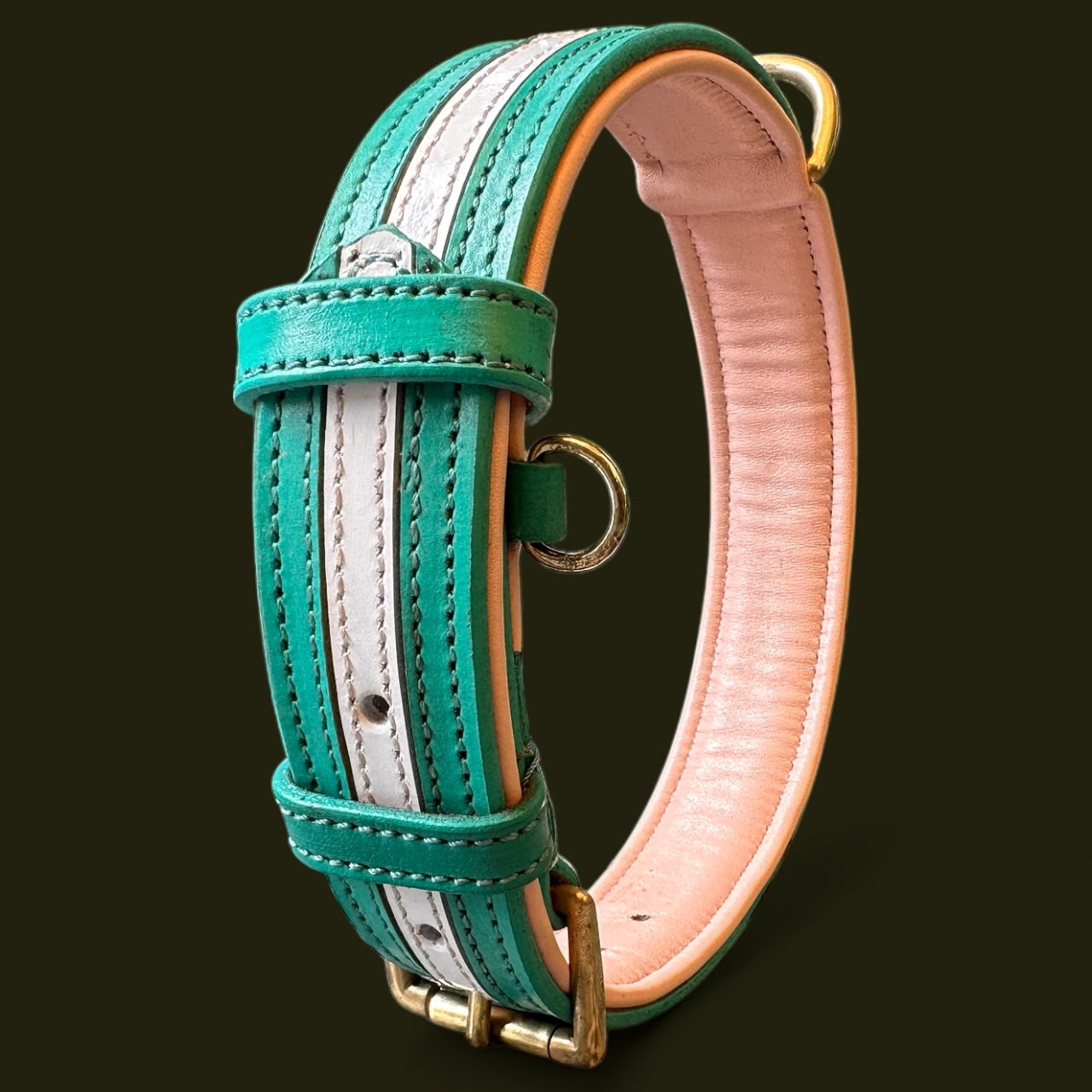 THE K9 STORE Premium Dual-Tone Leather Dog Collars – 4 Sizes (Small, Medium, Large, XL)