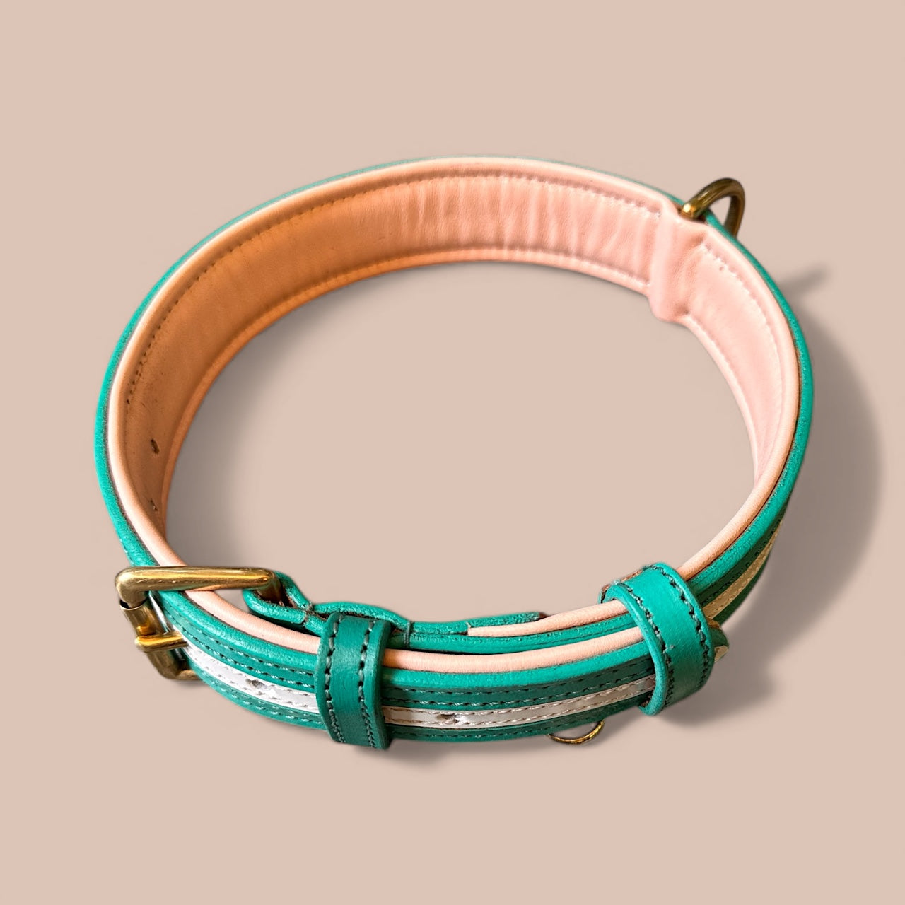 THE K9 STORE Premium Dual-Tone Leather Dog Collars – 4 Sizes (Small, Medium, Large, XL)